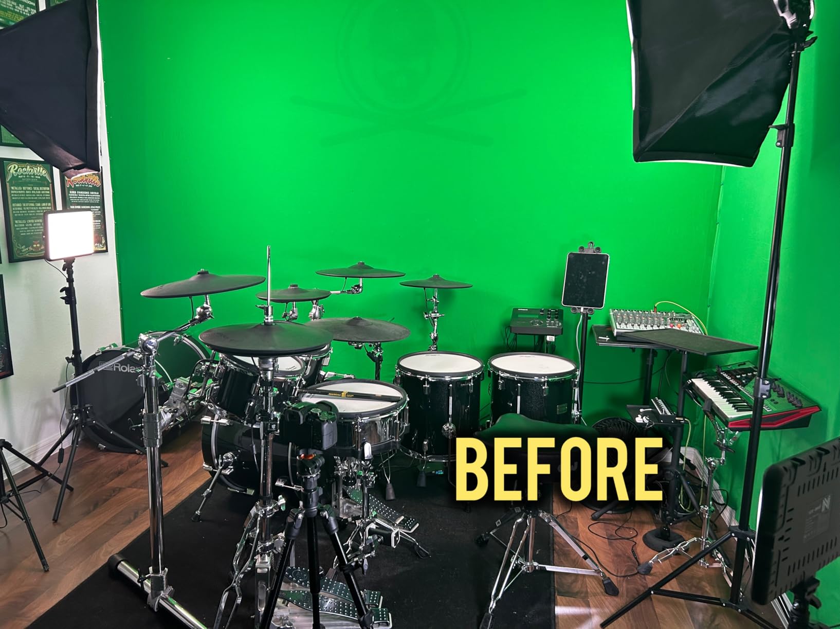 RAUBAY Retractable Pull Down Green Screen - 78.7