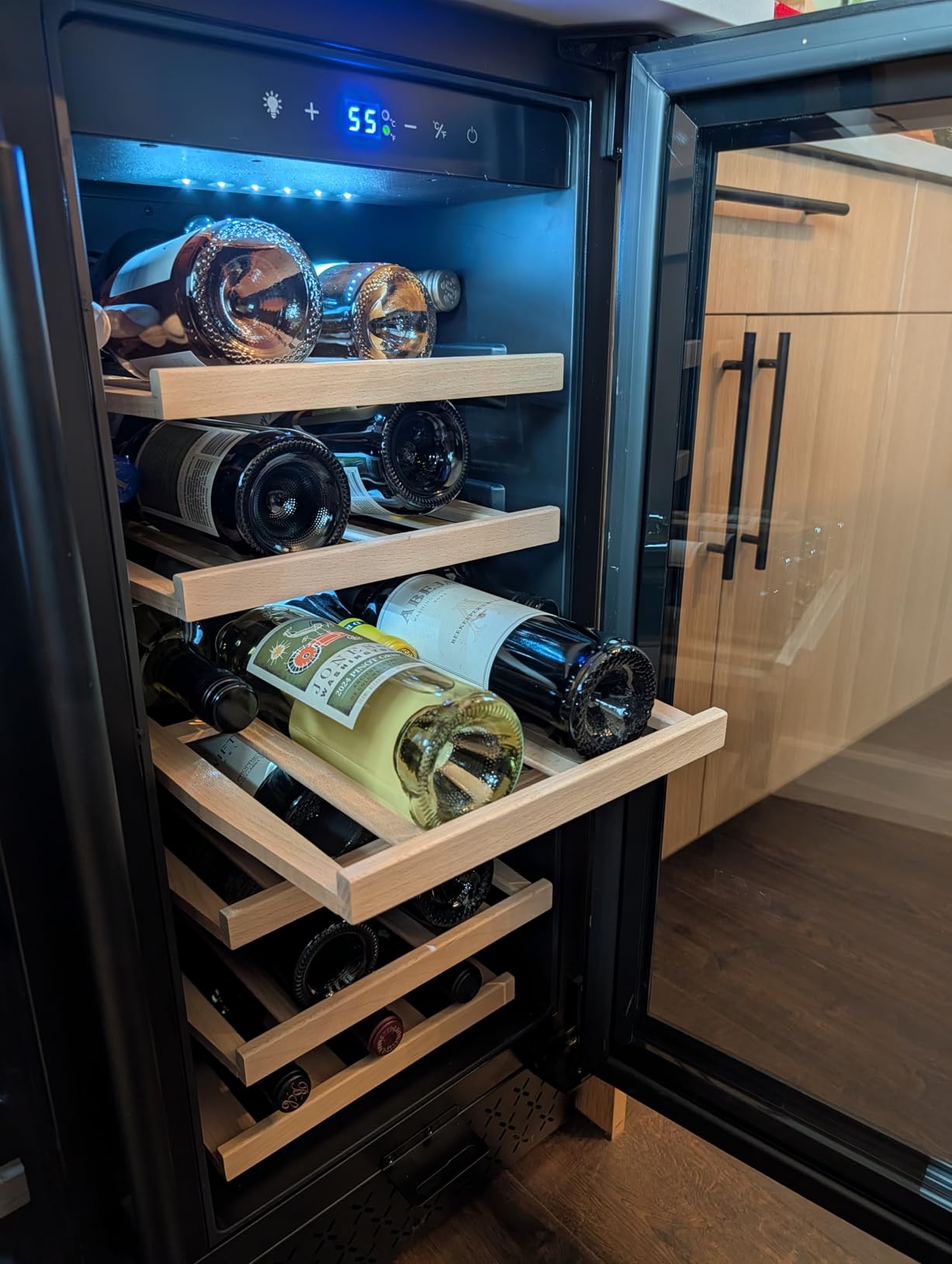 Tylza 30 Inch Wine and Beverage Refrigerator, Dual Zone Wine Beverage Cooler 30