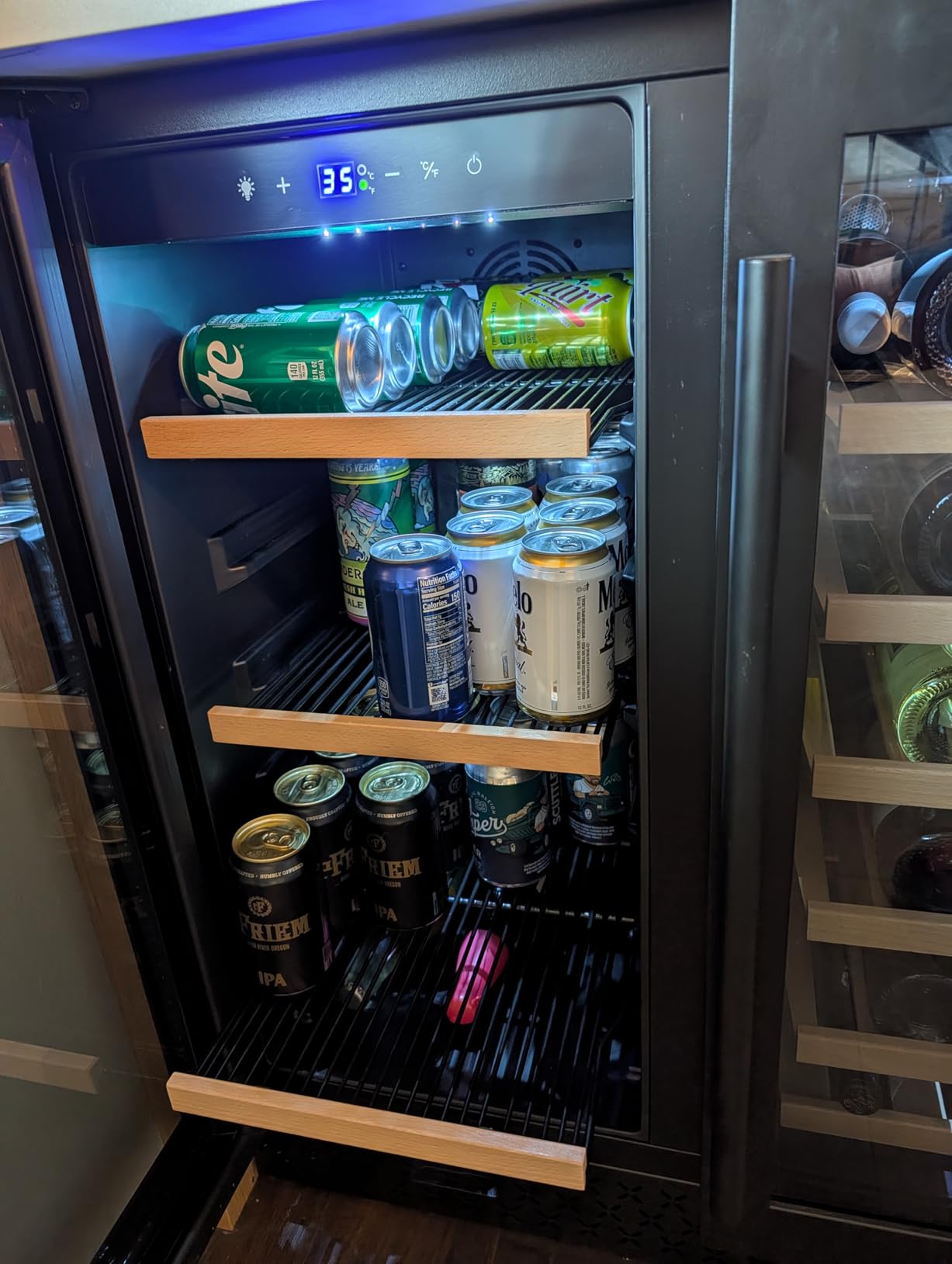 Tylza 30 Inch Wine and Beverage Refrigerator, Dual Zone Wine Beverage Cooler 30