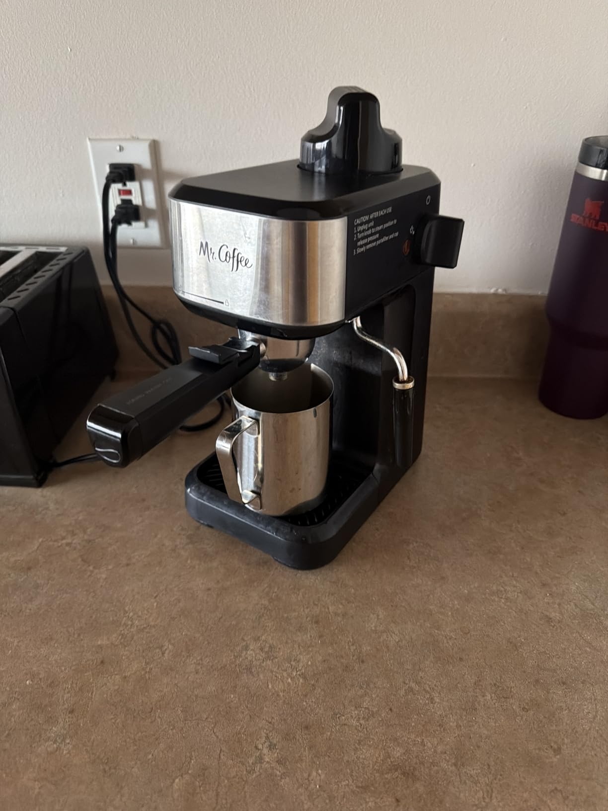 Mr. Coffee 4-Shot Steam Espresso Cappuccino and Latte Maker with Stainless Steel Frothing Pitcher customer photo 2