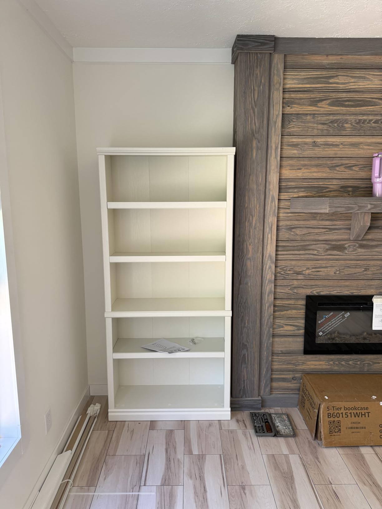 Bevfint 70-Inch Tall White Bookcase, 5 Tiers Shelves Open Storage Bookshelf, 33 in Wide Anti Tipping Indoor Furniture, Book Cases for Home Library Office Bedroom School customer photo 2