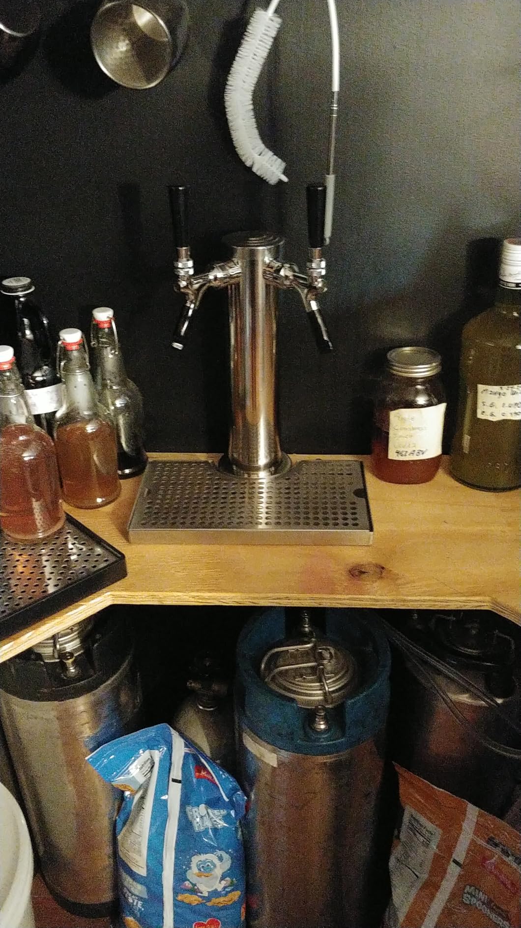 MRbrew Dual Tap Draft Beer Tower, SS 3'' Kegerator Tower & Stainless Core Self-Closing Faucet Pre-assembled Keg Tower Support Countertop and Kegerator Installation for Home, Bar, Party Beer Dispenser customer photo 1