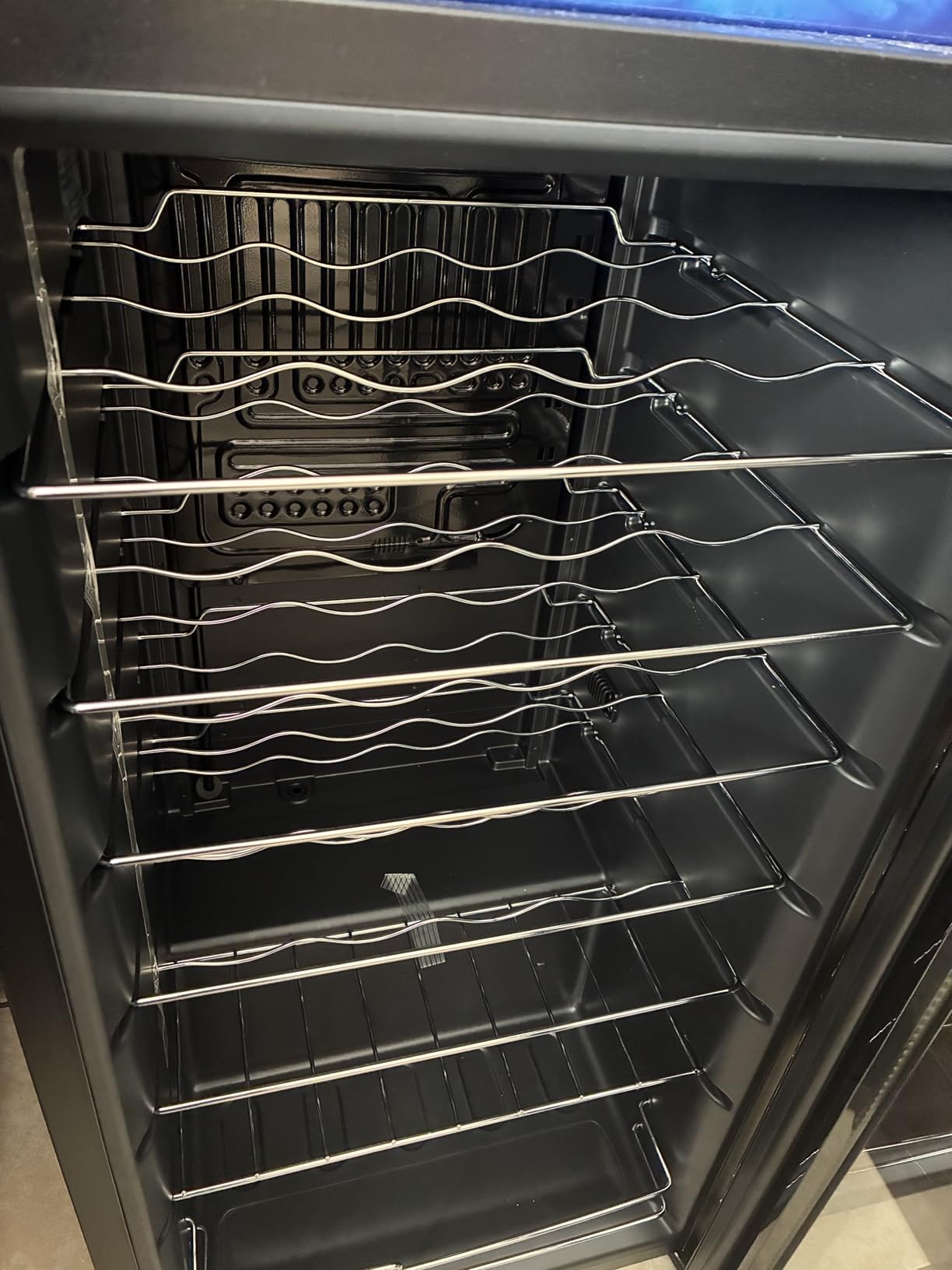 BODEGACOOLER 28 Bottle Compressor Wine Cooler for Home and Kitchen, Freestanding Mini Fridge with Digital Touchscreen, LED Display,Split Storage for Red & White Wines,Matte Black Refrigerator Home Bar customer photo 2