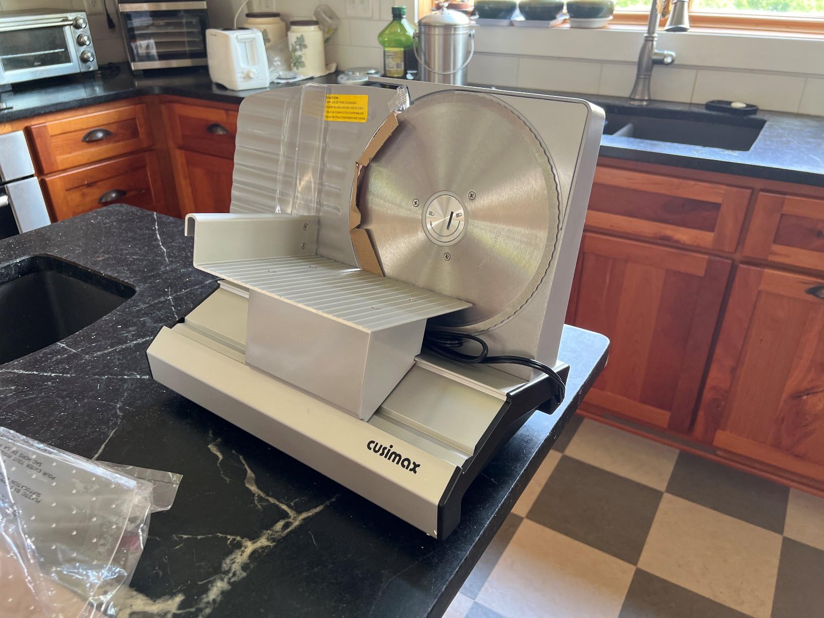 Meat Slicer, CUSIMAX Electric Deli Meat Slicer with 2 Removable 8.7'' Stainless Steel Blades, Removable Food Carriage, 1-20mm Adjustable Thickness Food Slicer for Home customer photo 2