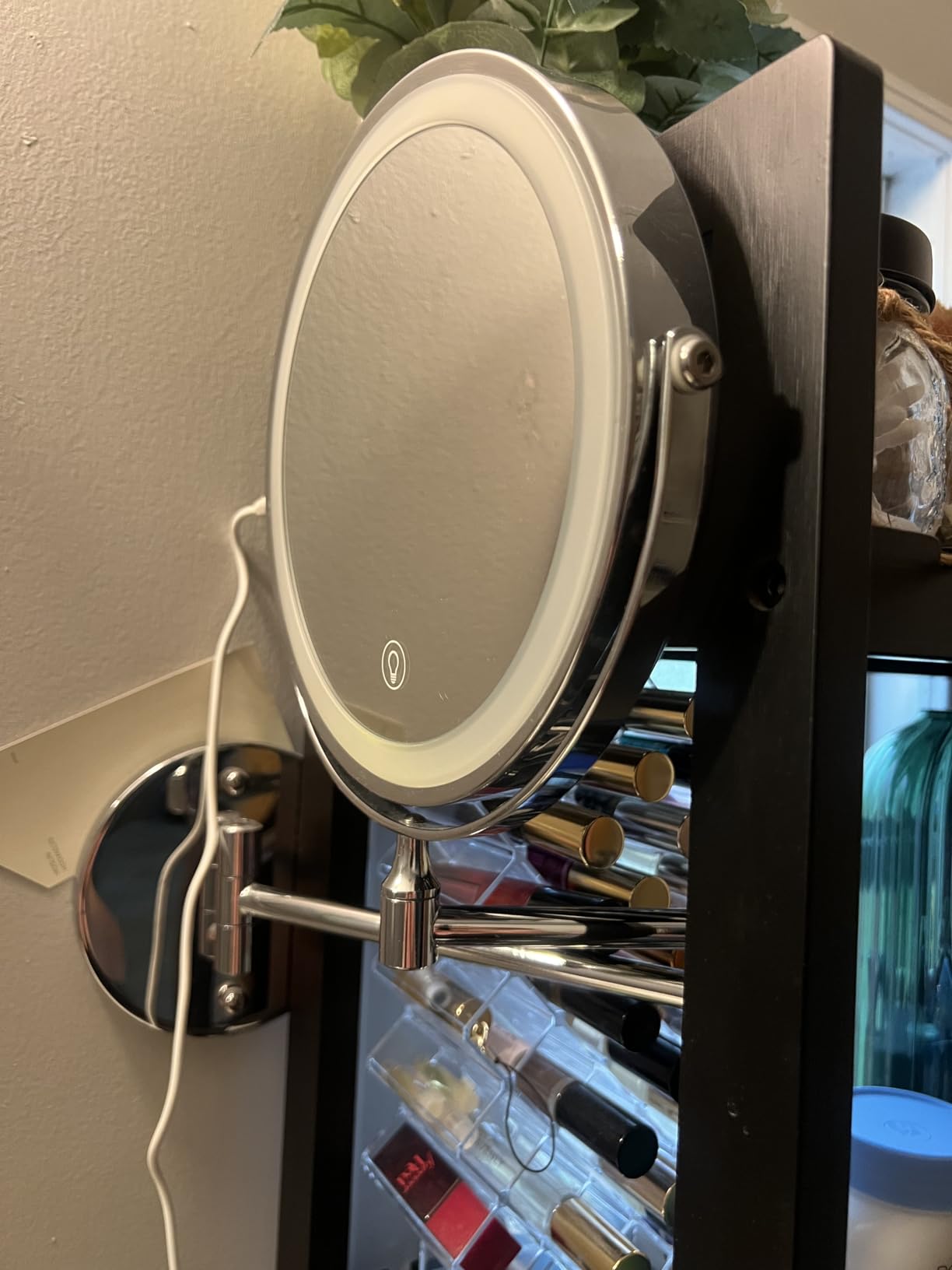Wall Mounted Lighted Makeup Mirror, 8