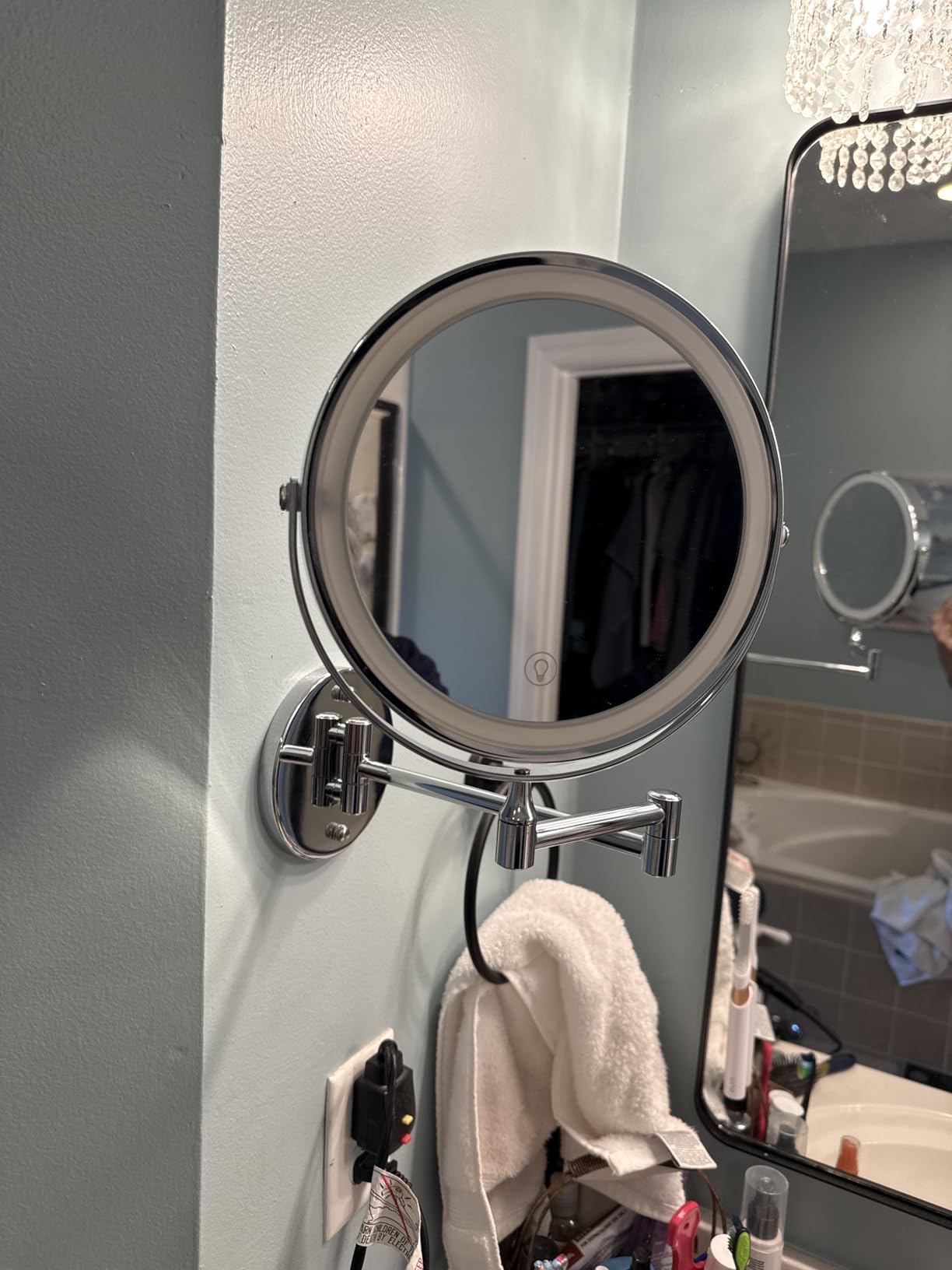 Wall Mounted Lighted Makeup Mirror, 8