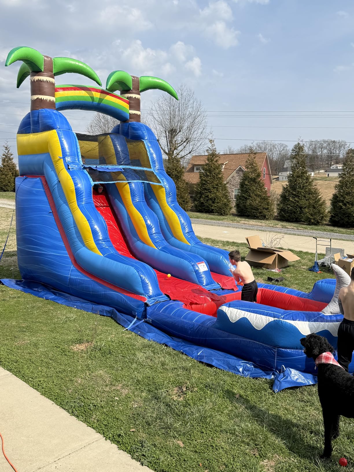 HeroKiddo 15ft Ocean Shark Inflatable Water Slide with Pool, 22ft Long- 100% Commercial Grade PVC Vinyl, Reinforced Strength Wet/Dry Fun, Front Load Entry for Easy Supervision customer photo 1