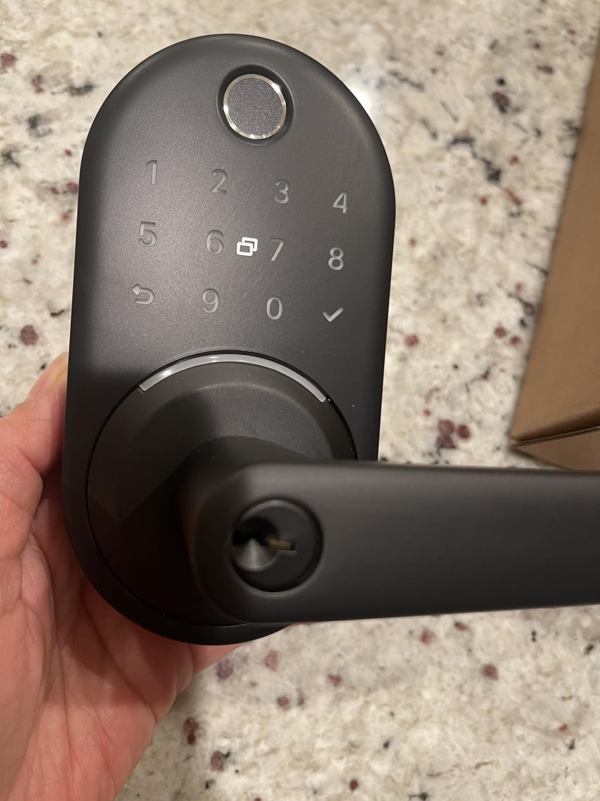 Smart Door Handle Lock with Keypad: Yamiry Fingerprint Smart Knob - Keyless Entry Digital Lock for Front Door - Deadbolt with APP - Generate Passcode Remotely - DIY Installation customer photo 2