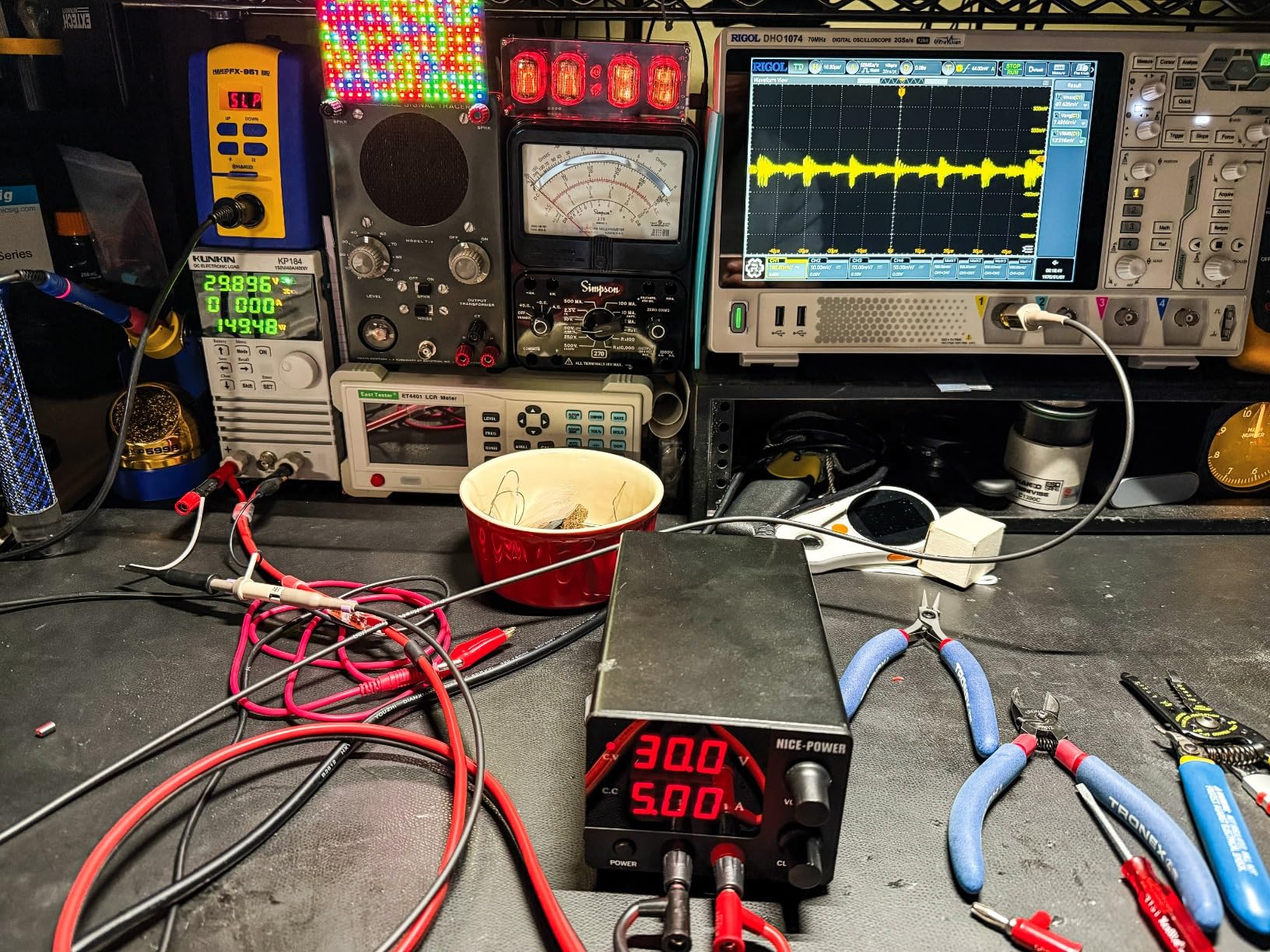 NICE-POWER DC Power Supply Variable, 30V 5A Adjustable Switching Regulated Power Supply with Encoder, Upgraded 3-Digits LED Display, Electroplating DIY LED Test Mini Regulated DC Bench Power Supply customer photo 1