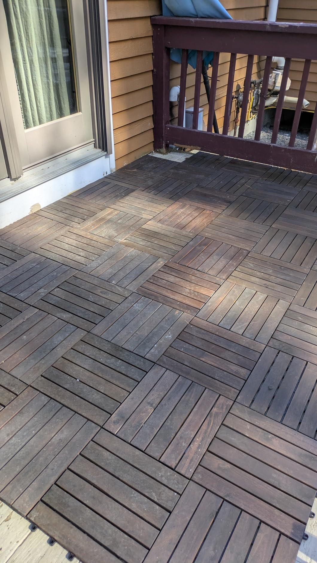 PrimeZone 54 PCS Solid Acacia Wood Interlocking Patio Deck Tiles - 12