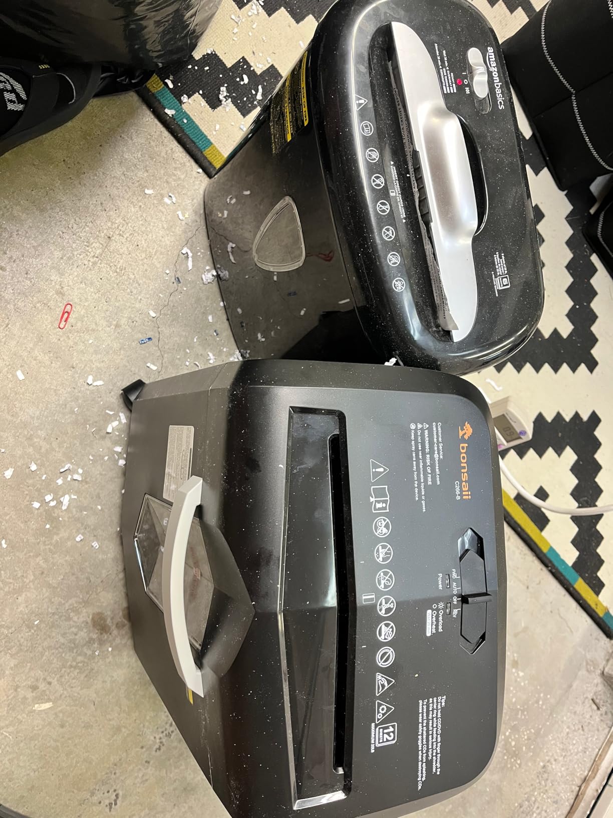 Bonsaii 12-Sheet Micro Cut Shredders for Home Office, 60 Minute P-4 Security Level Paper Shredder for CD, Credit Card, Mails, Staple, Clip, with Jam-Proof System & 4.2 Gal Pullout Bin C266-B customer photo 2