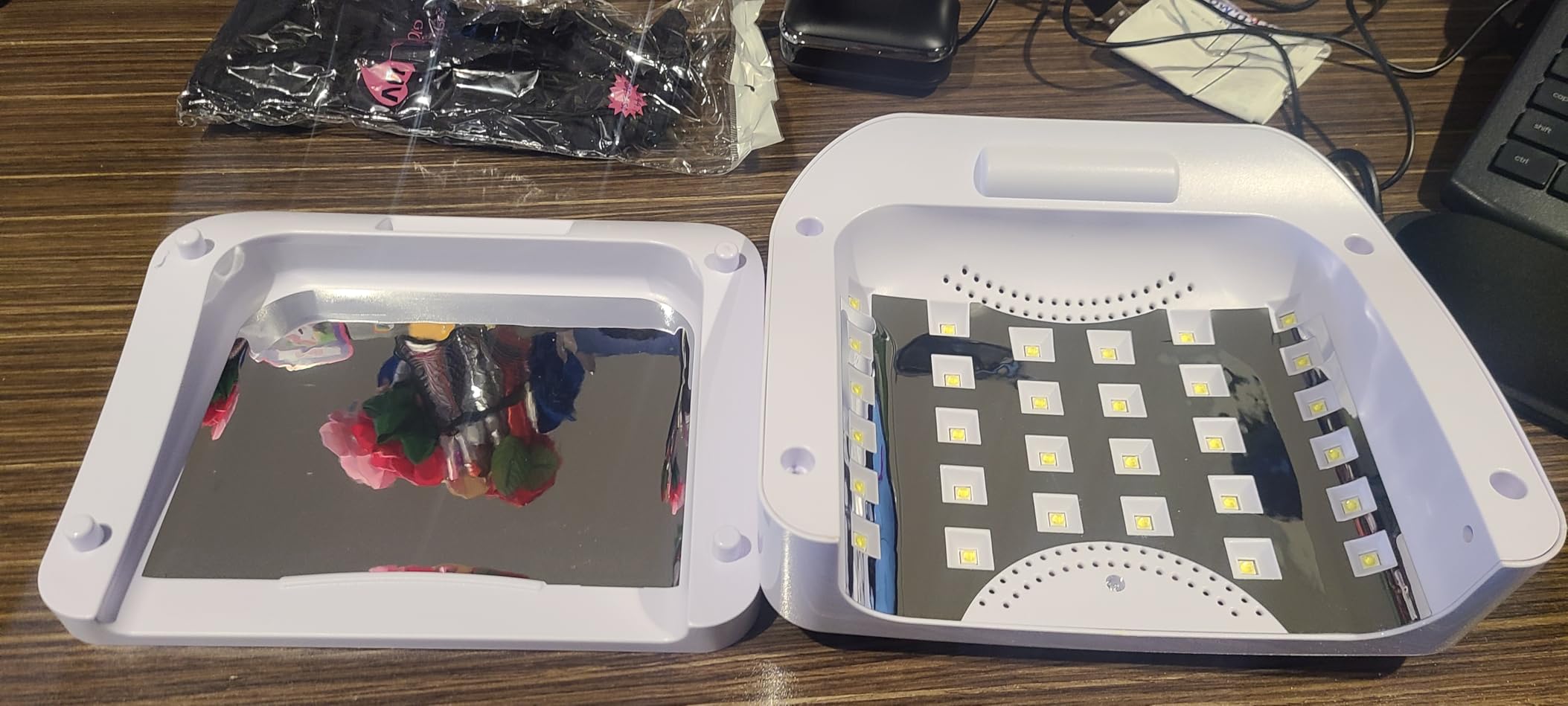 Aedavey Cordless Nail Lamp, 120W Rechargeable UV Nail Lamp for Gel Nails, LED Nail Lamp with 4 Timer Modes, Gel Nail Light Decorate with Sparkling Nail Rhinestones Diamond customer photo 2