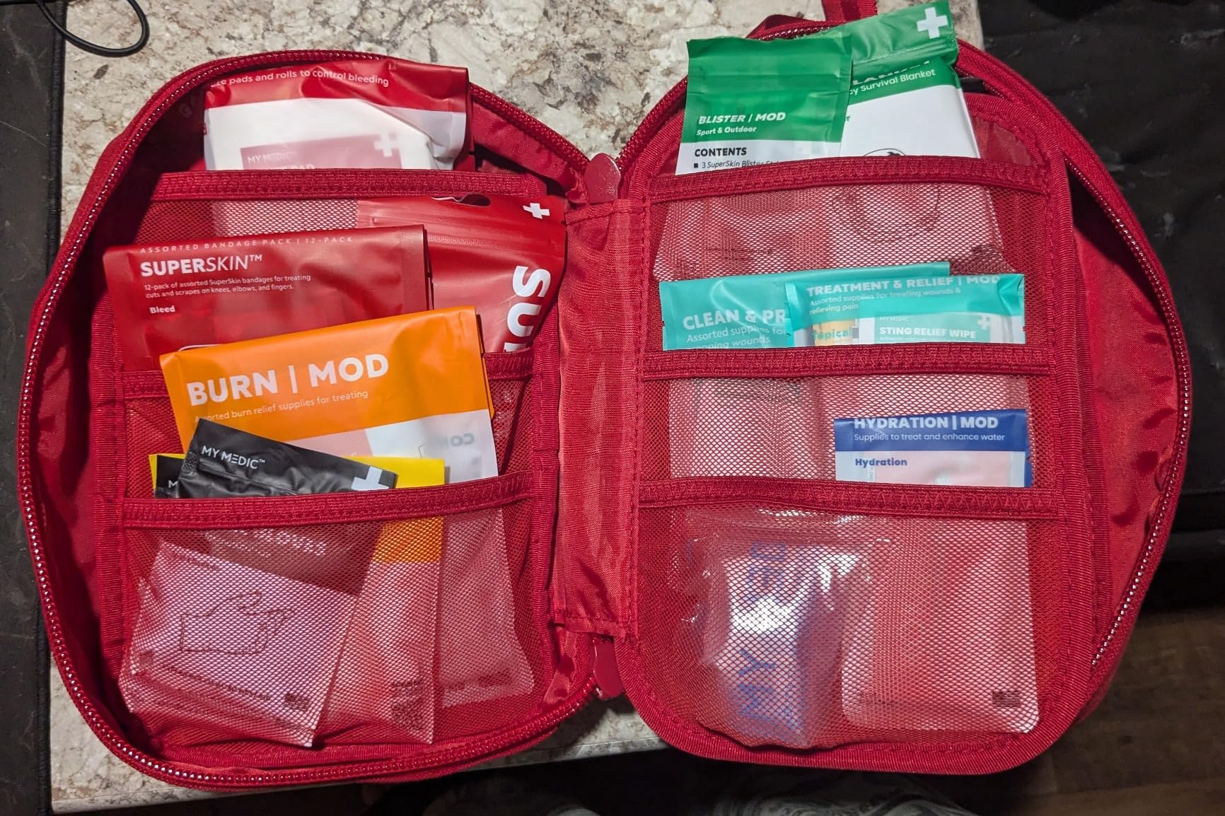 MyFAK Standard Ifak First Aid Kit - 132 Life Saving Trauma and Medical Items - HSA FSA Survival Kit for Camping or Your Car - RED customer photo 2