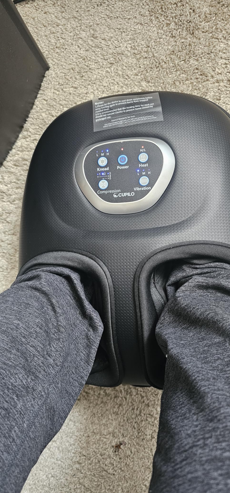 CuPiLo Foot Massager FSA Eligible HSA, 2026 Upgraded Feet Massager with Heat for Plantar Fasciitis Relief, 5 Levels Compression & Vibration Massage for Neuropathy, Birthday Day Gifts for Women Men customer photo 1