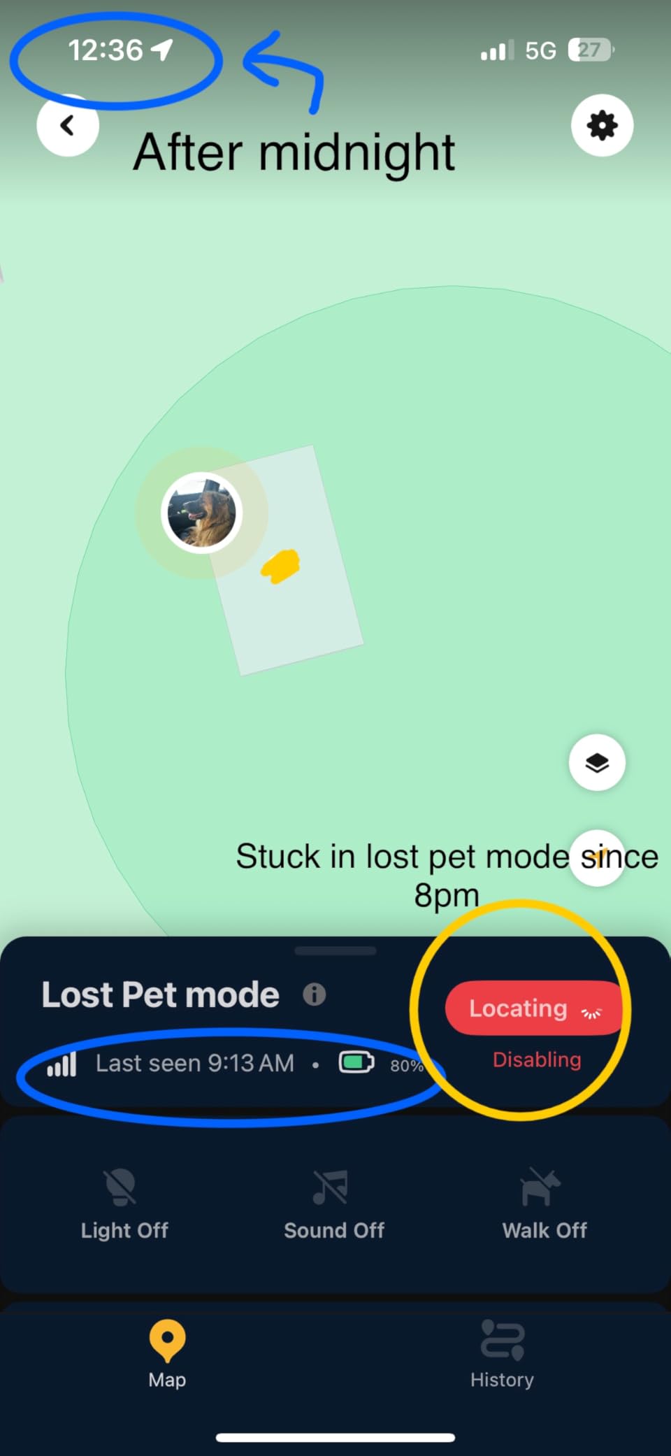 Petcube GPS Tracker for Dogs | Pet GPS Location Tracker with Escape Alerts and Virtual Fences, Activity and Wellness Monitoring, Glows in a Dark, Water and Dust Proof customer photo 2