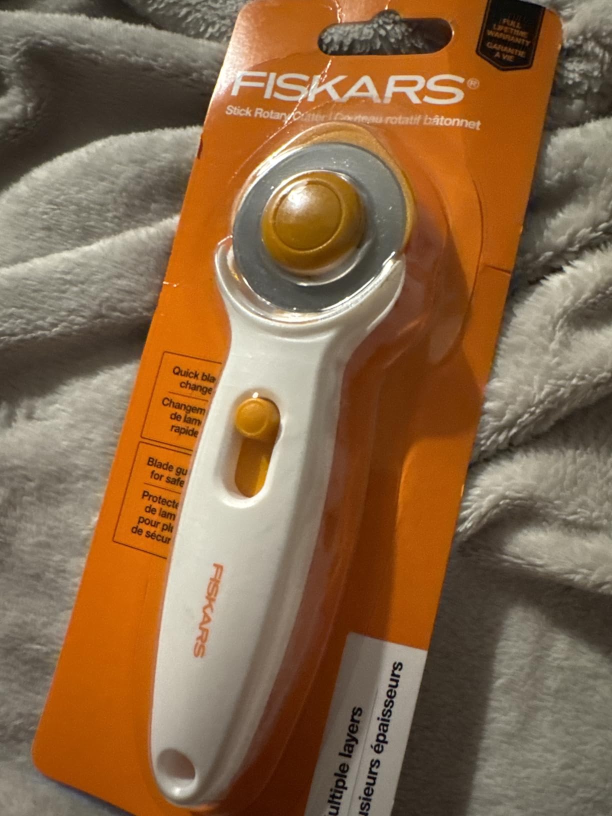 Fiskars 45mm Rotary Cutter for Fabric, Premium Steel Stick Fabric Cutter customer photo 1