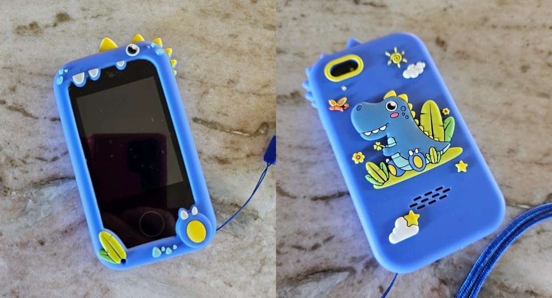 KOKODI Kids Smart Phone Toys, Birthday Gifts Idea Dinosaur Toys for 3 4 5 6 7 8 Year Old Boys, Touchscreen HD Digital Dual Video Camera, Preschool Learning Toy for Kids 3-5 Travel Trip Activity (Blue) customer photo 2
