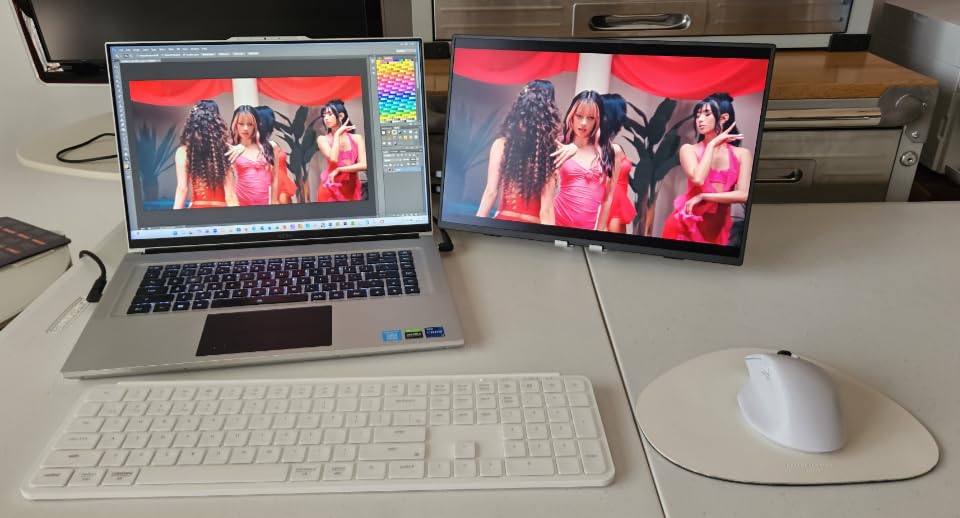 Portable Monitor 16 inch 2K QHD 2560X1600 145% sRGB 144 Hz HDR HDMI USB-C Travel Monitor for Laptop MacBook PC Surface PS5 Xbox, External Display with Kickstand & Speakers, VESA Compatible customer photo 1