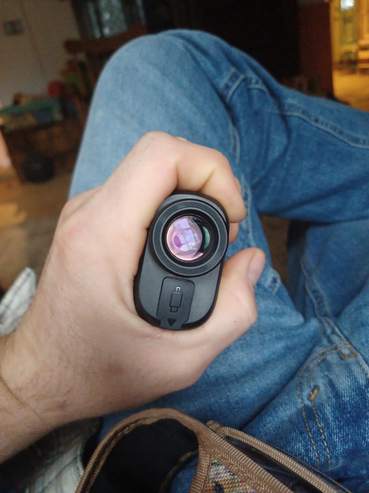 TIDEWE Hunting Rangefinder Mini with Rechargeable Battery, 875Y Laser Range Finder 6.5X Magnification, Distance/Angle/Speed/Scan Multi Functional Waterproof Rangefinder with Case (Leaf Camo) customer photo 2