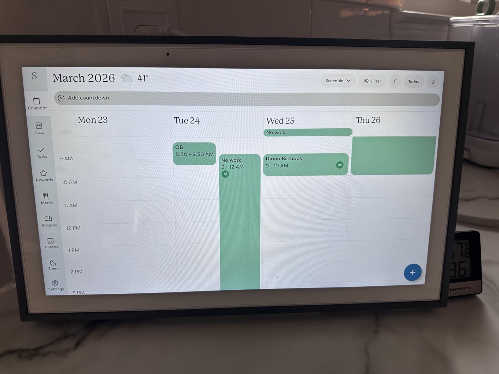 Skylight Calendar: 15-inch Wall Planner Digital Calendar & Chore Chart, Smart Touchscreen Interactive Display for Family Schedules - Wall Mount Included, Great for Organizing Your 2026 Calendar customer photo 1