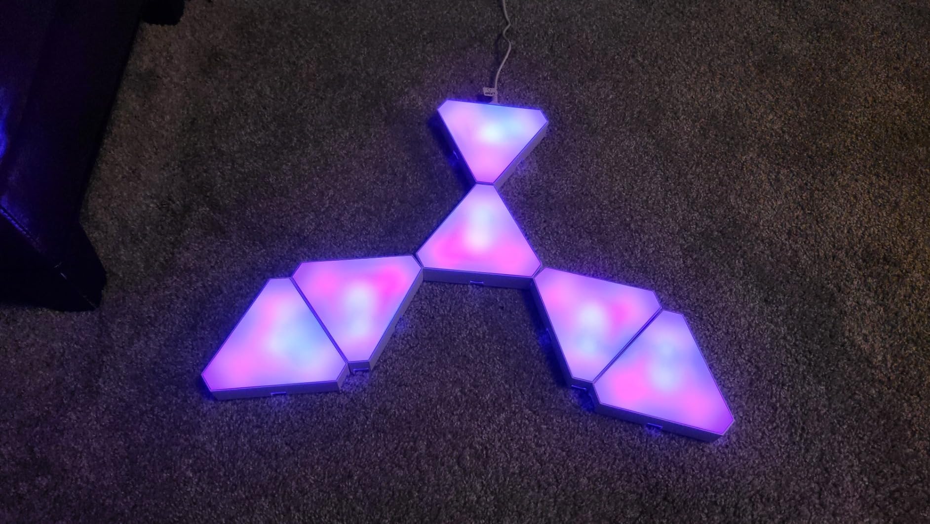 Triangle Light Panels, RGB Gaming Lights for Gaming Setup, DIY Triangle LED Wall Lights with 6 Connection Ports, APP and Remote Controlled, Music Sync for Gaming Room Bedroom Streaming, 10 Pack customer photo 1