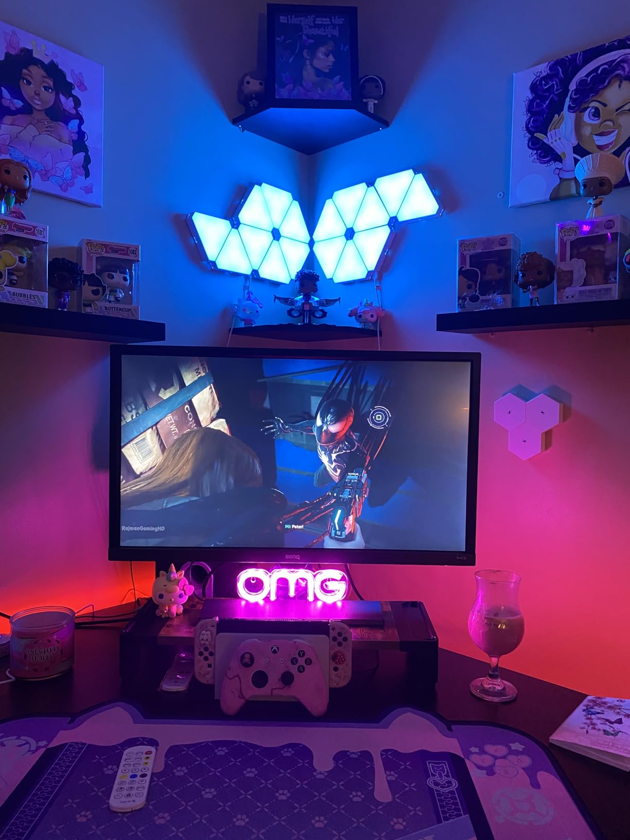 Triangle Light Panels, RGB Gaming Lights for Gaming Setup, DIY Triangle LED Wall Lights with 6 Connection Ports, APP and Remote Controlled, Music Sync for Gaming Room Bedroom Streaming, 10 Pack customer photo 2