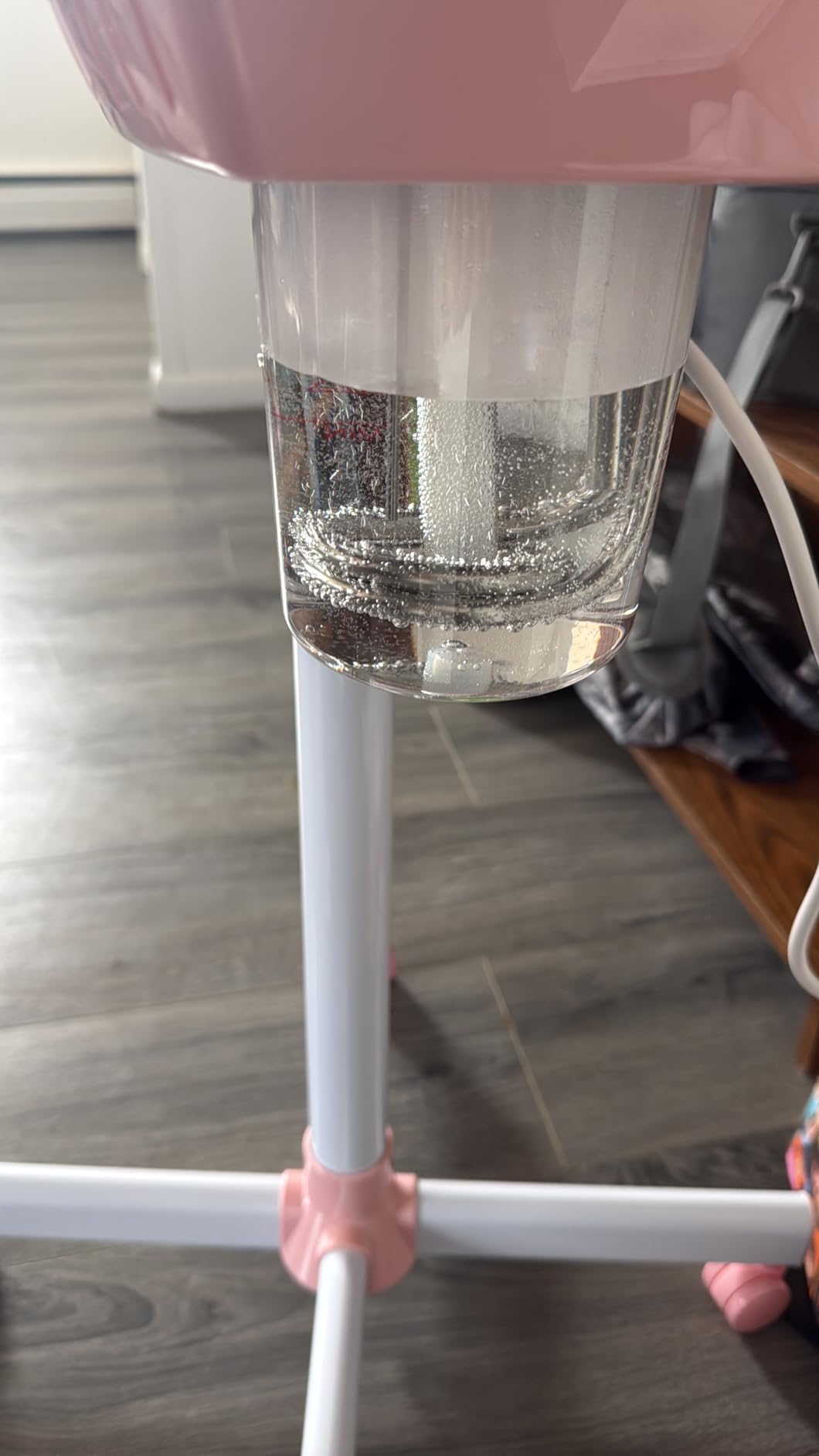 Professional Facial Steamer, 2In1 Face Steamer on Wheels for Facial Deep Cleaning, SPA Facial Steamer for Esthetician with 5X Magnifying Lamp, Stand Face Steamer with Time Setting, Pink customer photo 2