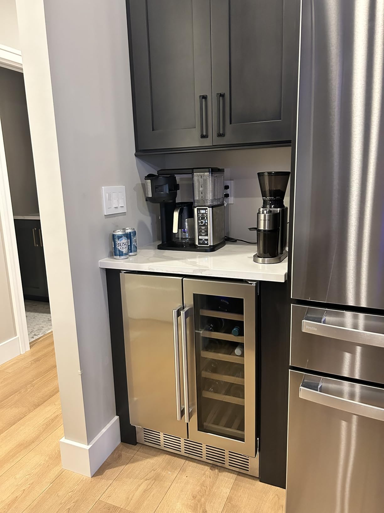 Wine Fridge Freestanding, 173 Bottles 24 Inch Wine Cooler Refrigerator, Tall Wine Fridge with Compressor Low Noise Fast Cooling, Wine Cellar with Upgraded Door Handle Sliding Rail Shelves customer photo 2