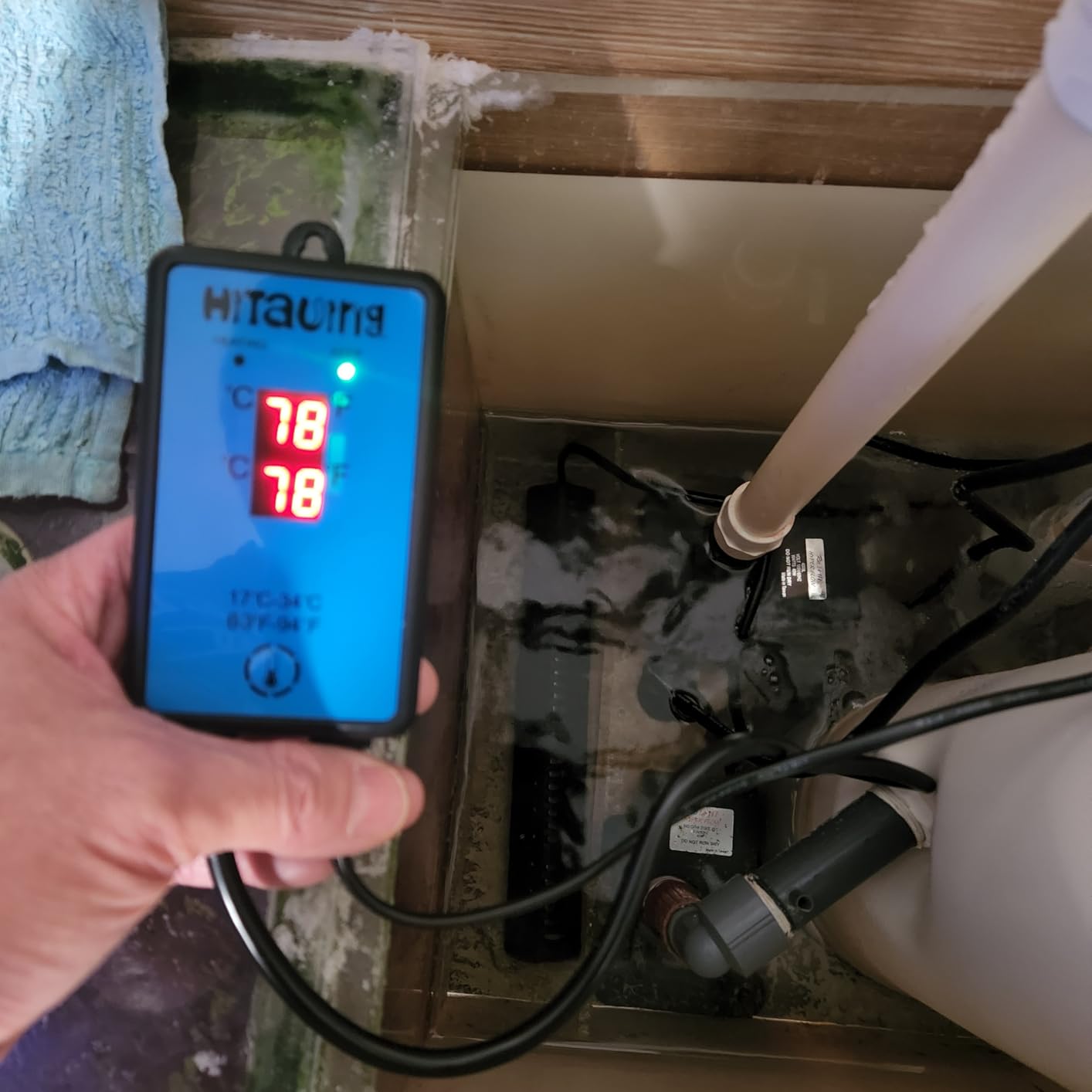 HiTauing Aquarium Heater, Upgraded 300W/500W Fish Tank Heater with Intelligent Leaving Water Automatically Stop Heating customer photo 1