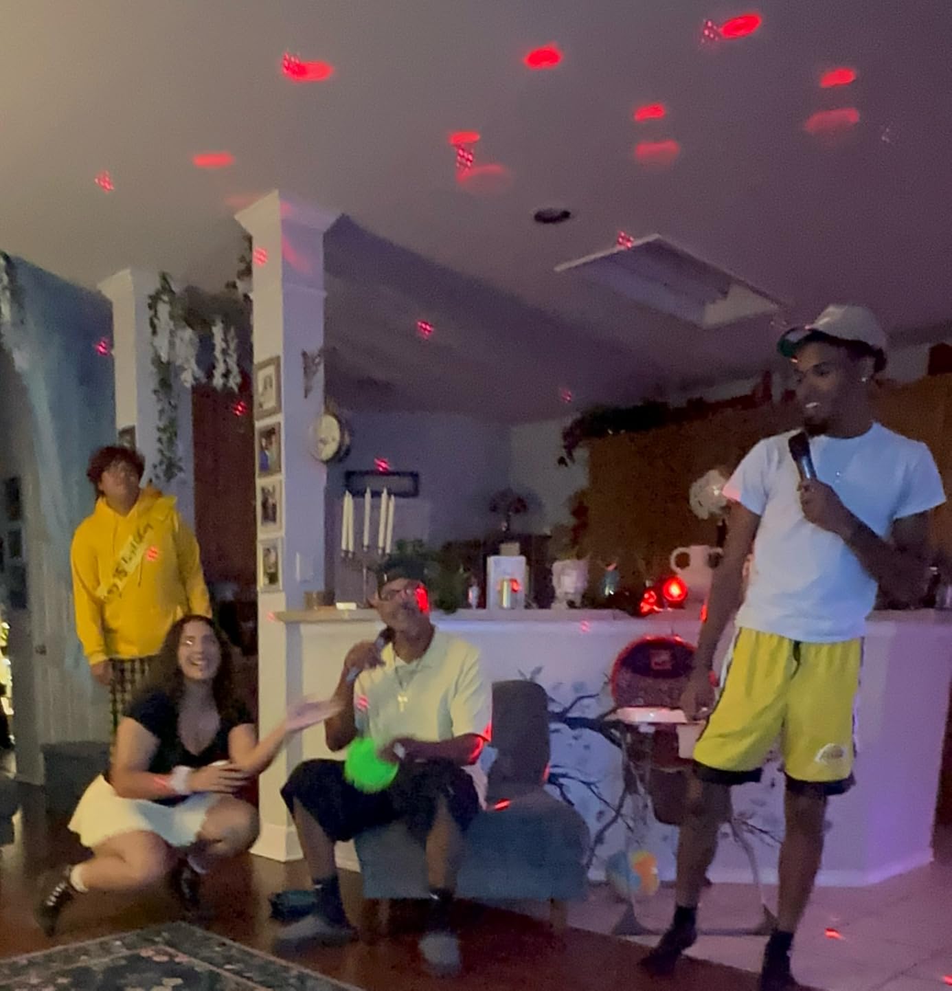 VOSOCO Karaoke Machine with 2 Wireless Microphones, Portable Bluetooth Speaker for Adults Kids, PA Systems Support TWS Echo Adjust TF USB AUX for Home Party Outdoor Travel customer photo 2