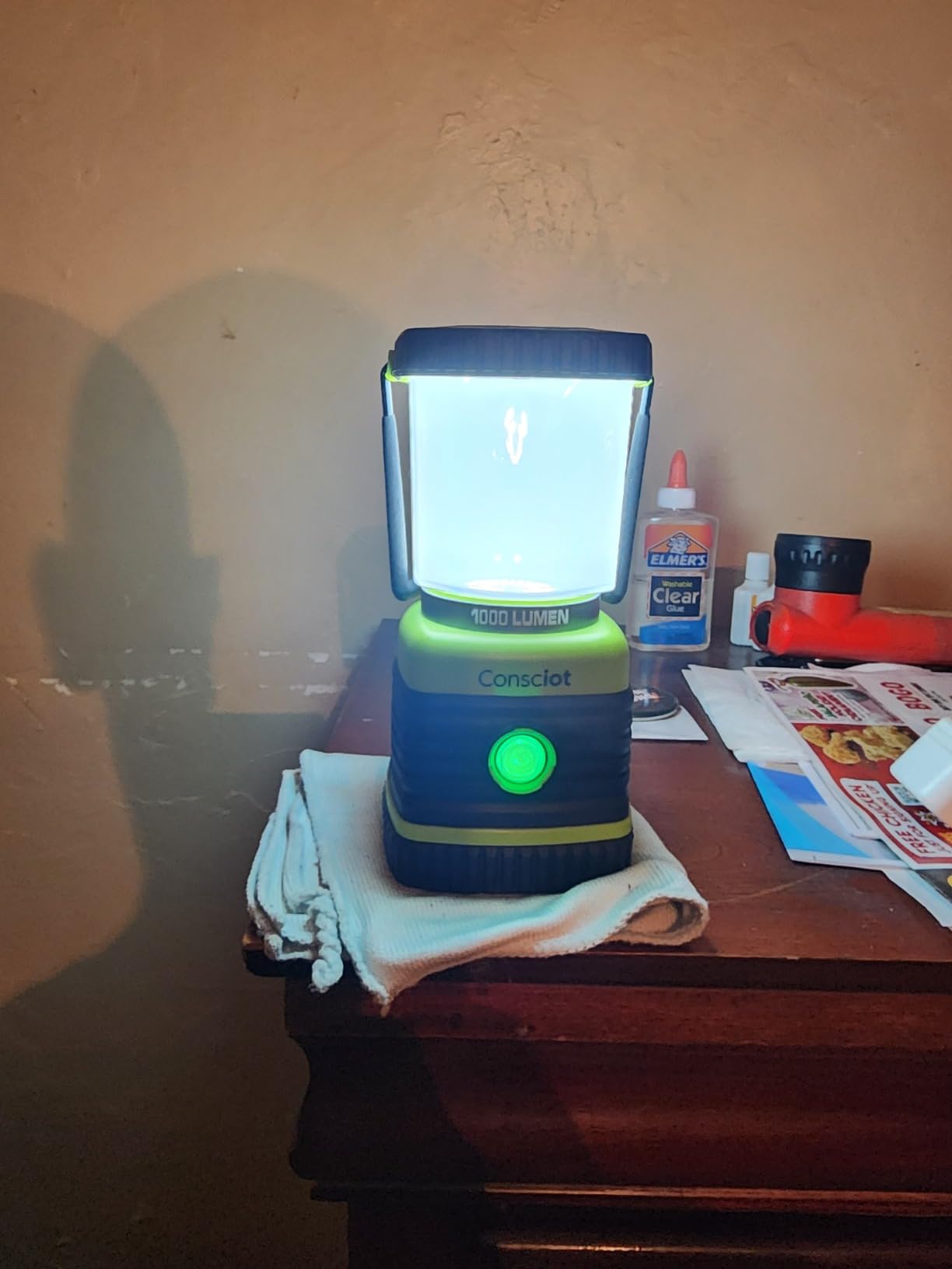 LED Camping Lantern Rechargeable, Consciot Camping Lights, 1000LM, 4 Light Modes, 4400mAh Power Bank, IPX4 Waterproof, Dimmable Tent Lights for Emergency, Power Outages, USB C Cable Included, 2 Pack customer photo 1