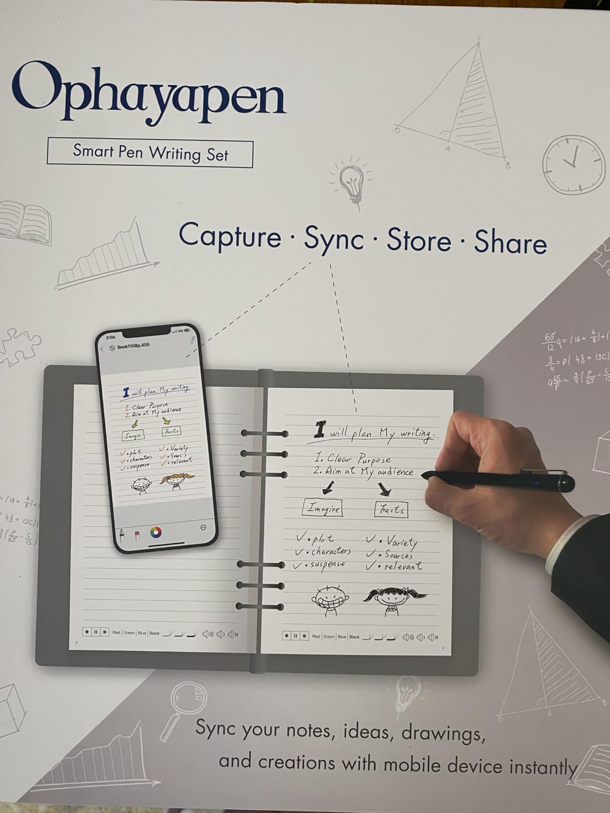 Smart Sync Pen for Note Taking with Notebook and Writing Board, Real-time Sync for Digitizing, Convert to Text, Storing, Sharing Paper Notes via APP on Smartphone/IPAD (Android and iOS) customer photo 1