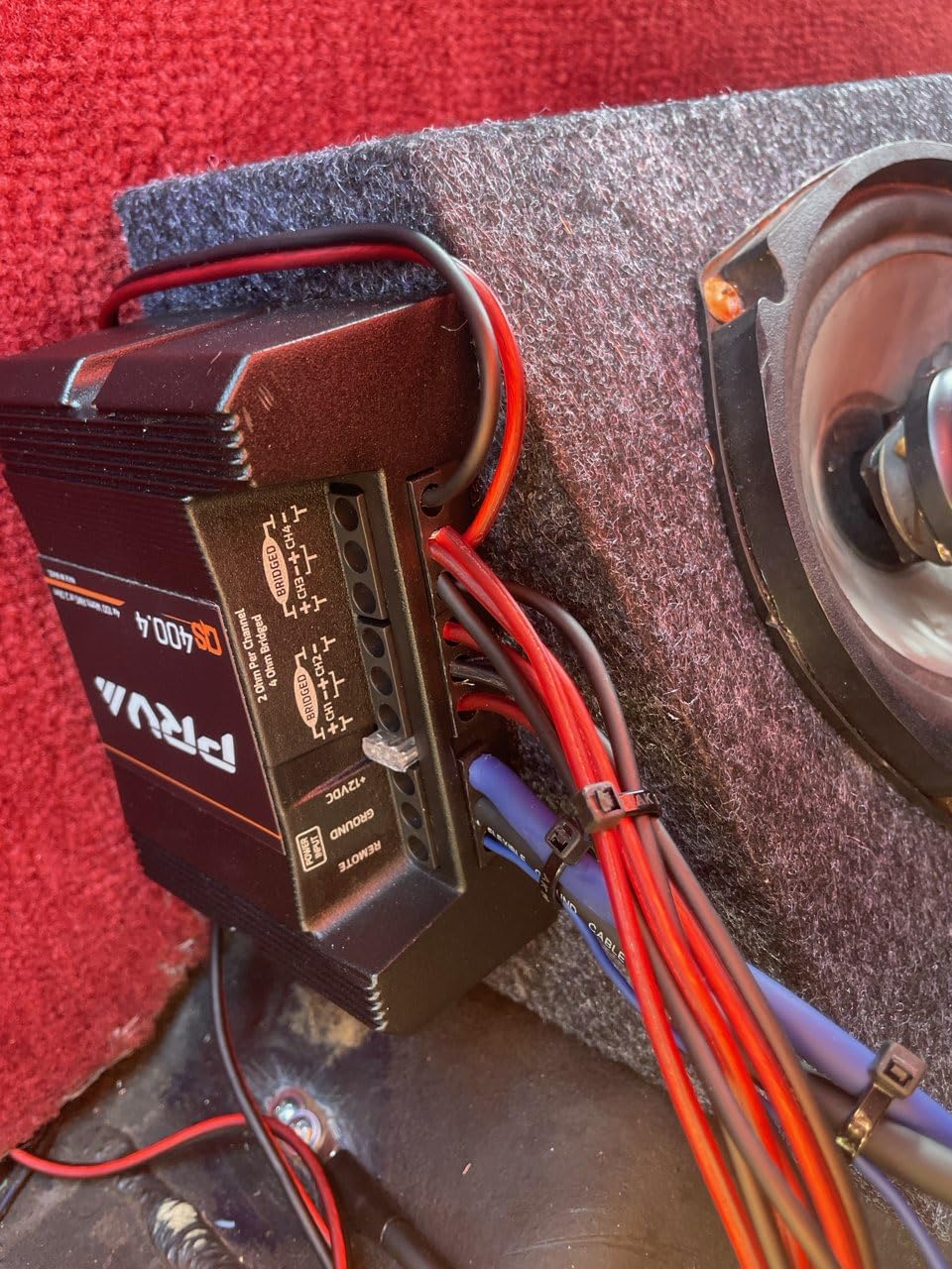 PRV Audio QS400.4 2 Ohm Mini Compact 4 Channel Car Audio Amplifier 4 x 100 Watts RMS at 2 Ohm - 400 Watt Amp Stereo 12 Volts Amp Class D Full Range Bridgeable customer photo 1