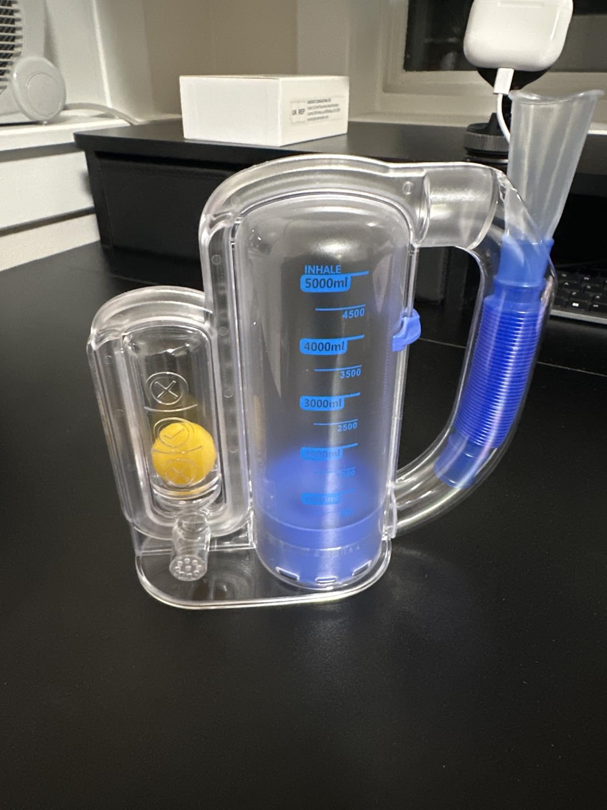 Breathing Exercise Device for Lungs, Lung Exerciser Device - 5000ml Volumetric Deep Breathing Trainer with Flow Rate Indicator for Respiratory Health & Recovery customer photo 2