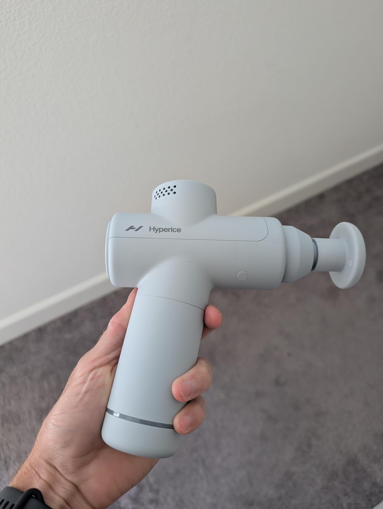 Hyperice Hypervolt Go 2 - Black - Featuring Quiet Glide Technology - Handheld Percussion Massage Gun - 3 Speeds, 2 Interchangeable Heads - Helps Relieve Sore Muscles and Stiffness customer photo 1