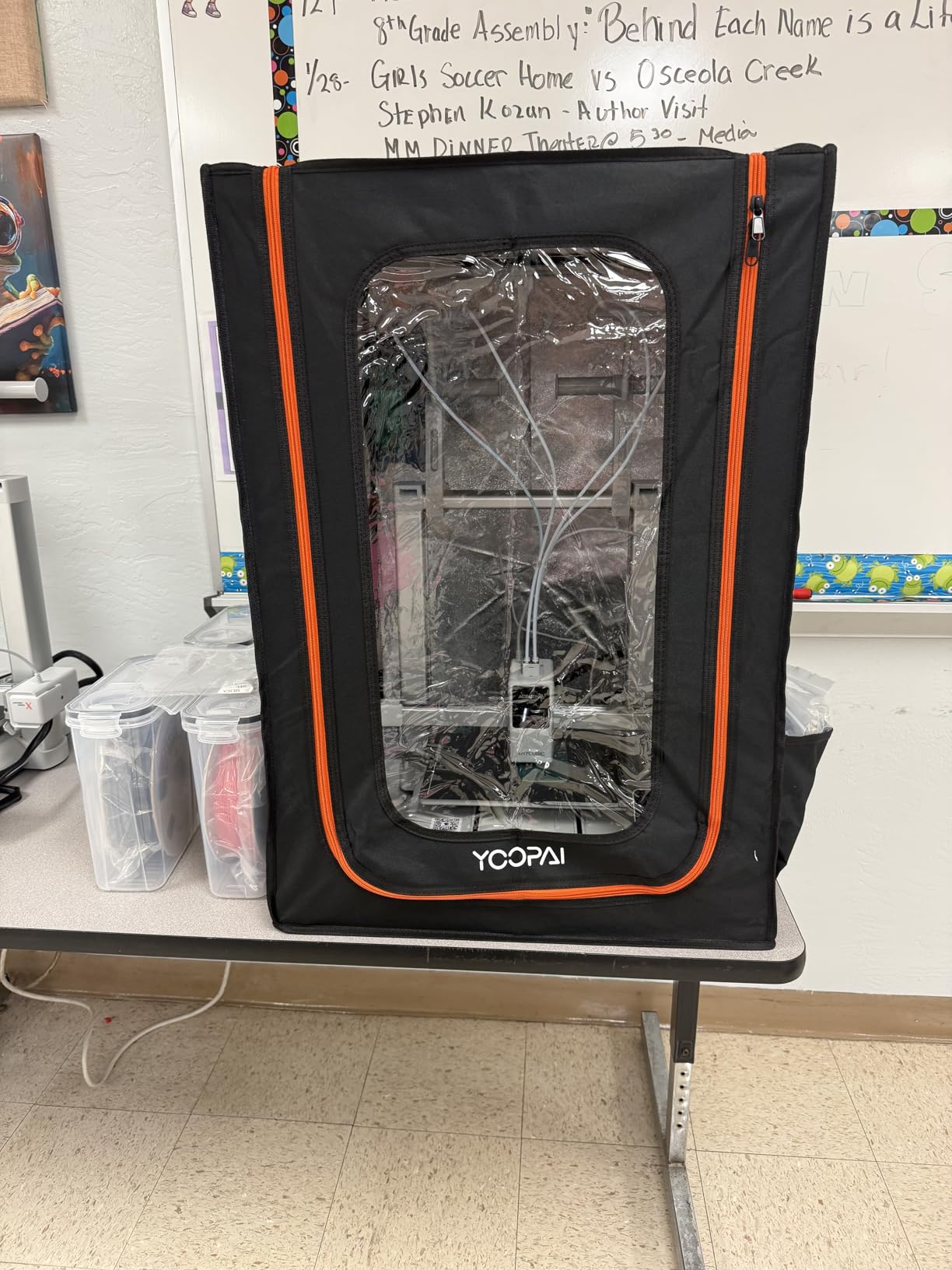 3D Printer Enclosure with LED Lighting, Fireproof Dustproof Tent Constant Temperature Protective Cover for Creality Ender 3 V3 SE/KE/Ender 3/Ender 3 Pro/Ender 3V2/Ender 3S1/Neo/Anycubic Elegoo, Medium customer photo 1