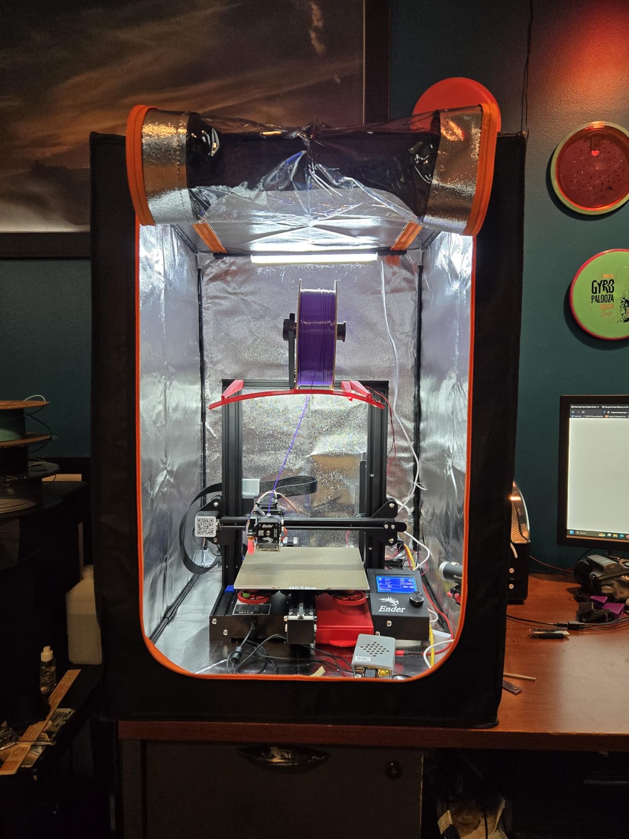 3D Printer Enclosure with LED Lighting, Fireproof Dustproof Tent Constant Temperature Protective Cover for Creality Ender 3 V3 SE/KE/Ender 3/Ender 3 Pro/Ender 3V2/Ender 3S1/Neo/Anycubic Elegoo, Medium customer photo 2