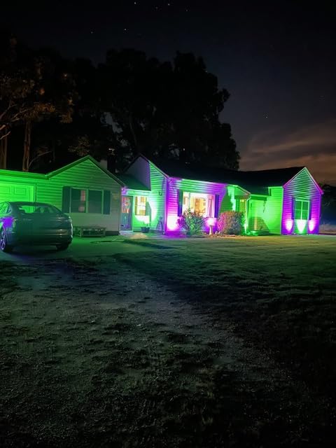 SUNVIE 12 Pack RGBW Color Changing Landscape Lights with 300W Low Voltage Landscape Transformer 12-24V LED Landscape Lighting Kit Waterproof Multicolor Spotlights for Christmas House Yard Tree Garden customer photo 1