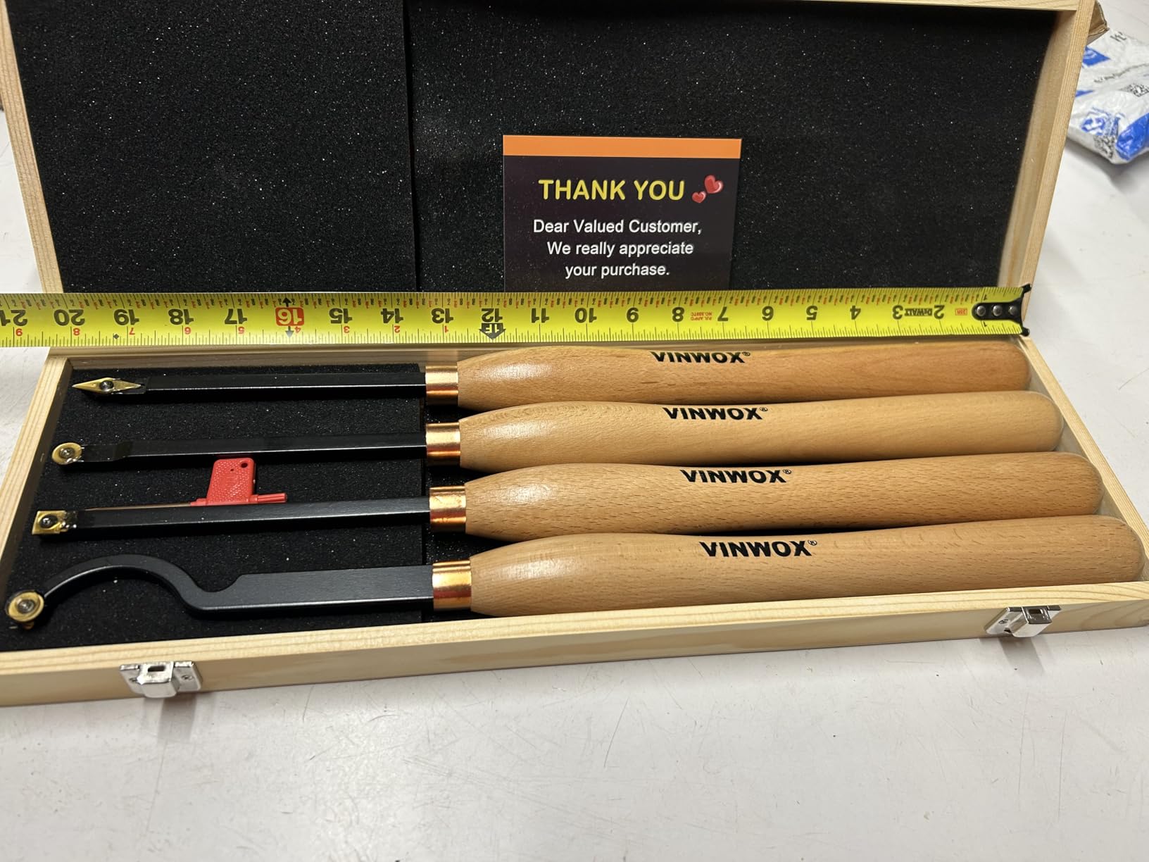 9 PCS Carbide Wood Lathe Turning Tool Set, Pen Turning tools, Including Swan Neck Hollower, Rougher, Finisher, Detailer, Aluminum Handles from 14