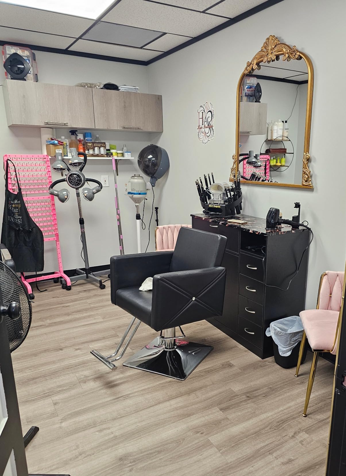 SyyBhb Infrared Hair Color Processor, Adjustable 5 Head Hair Heat Lamps for Salon, Stand up Hair Styling Perming Dryer, Home Salon Use customer photo 1