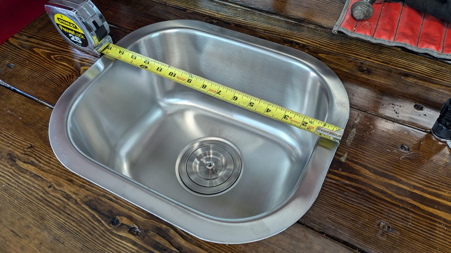 ORLANDO 15x13 inch Undermount bar Sink - 18 Gauge 304 Stainless Steel Single Bowl Kitchen Sink with Basket Strainer for Kitchen Island, Wet Bar & Prep Station customer photo 2