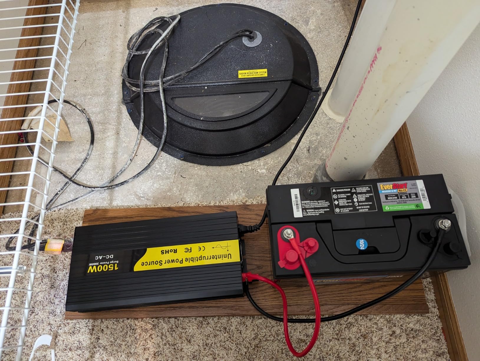 1500W Primary Sump Pump Backup System (No battery) Basement Protection Backup Inverter, Black, LCD Display, Auto Switches for Continuous Sump Pump Operation customer photo 2