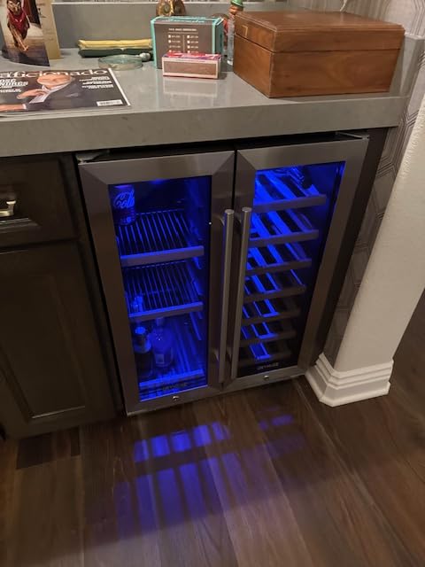 200 Bottle Dual Zone Wine Fridge - 24 Inch Large Wine Cooler Refrigerator, Freestanding and Built-in Design, Upgraded Compressor Cooling, Intelligent Temperature Memory customer photo 2