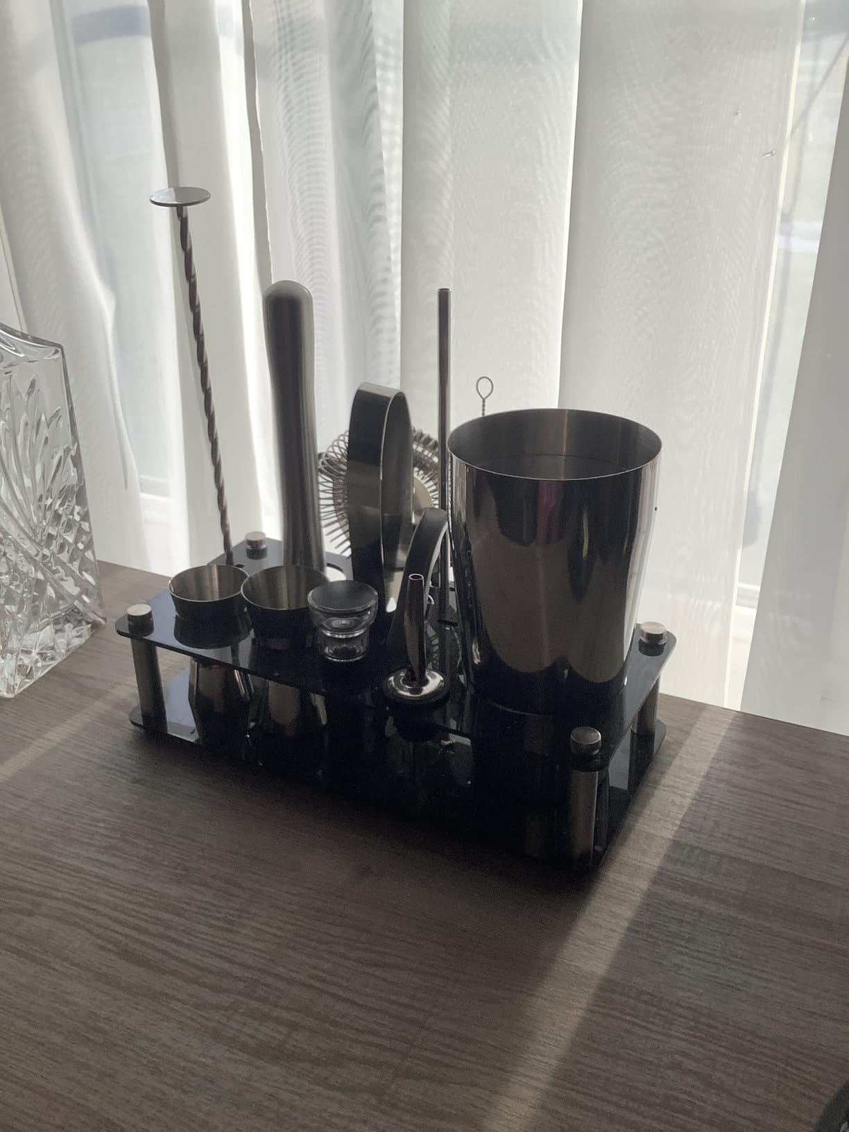 Cocktail Shaker Set Bartender Kit: 15-Piece Bar Tool Set with Acrylic Stand Bars Set with All Practical Bar Accessories, for Drink Mixing, Bar, Home, Lounge & Party, Silver customer photo 2