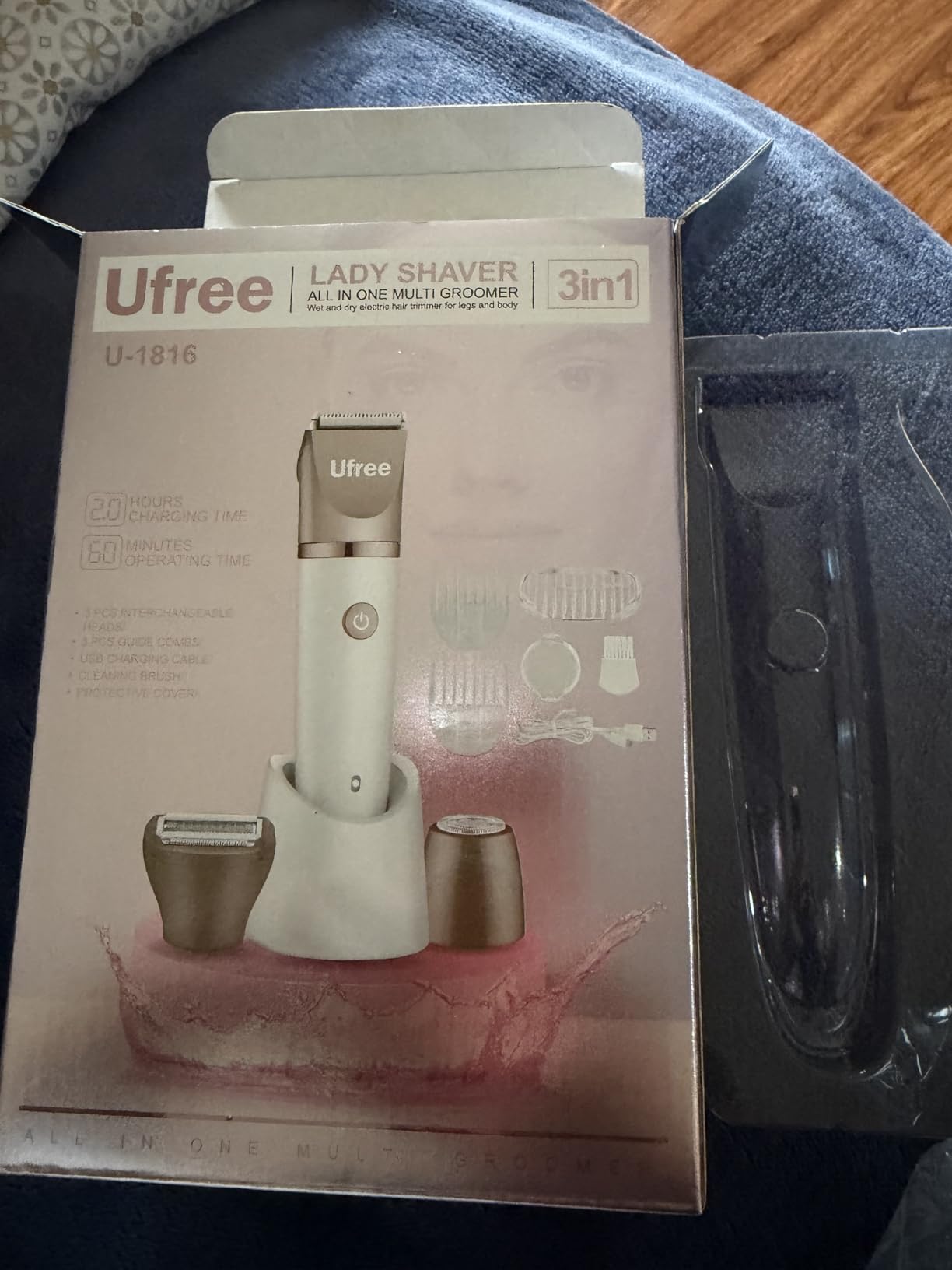 Ufree Bikini Trimmer Electric Razors for Women, Rechargeable Pubic Body Hair Trimmer Electric Shaver for Legs Body Hair, Bikini Shaver IPX7 Waterproof, Gifts for Women, Purple customer photo 1