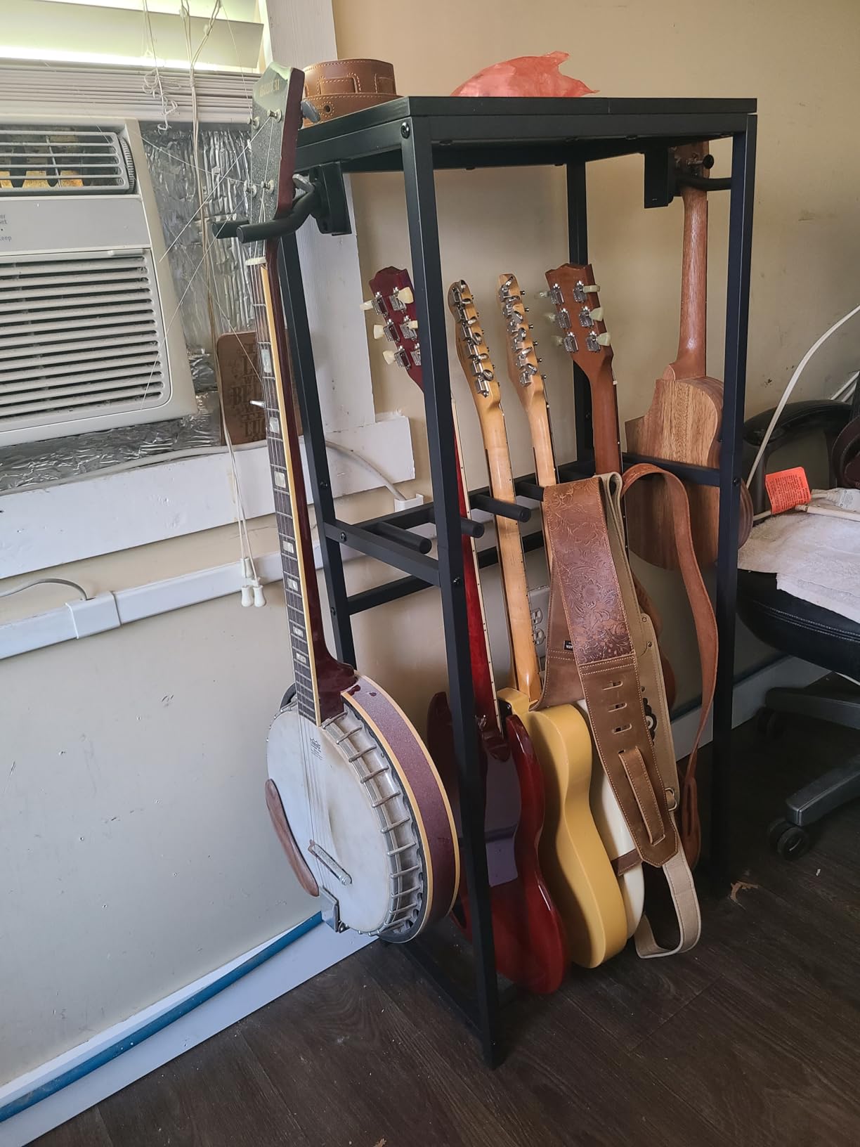 Guitar Stand, Guitar Rack for Acoustic Holder, Electric Guitar, Bass, Multiple Guitar Rack Holder for Guitars, Guitar Amp Accessories, for Home Music Studio, Black (GSHB6501) customer photo 2