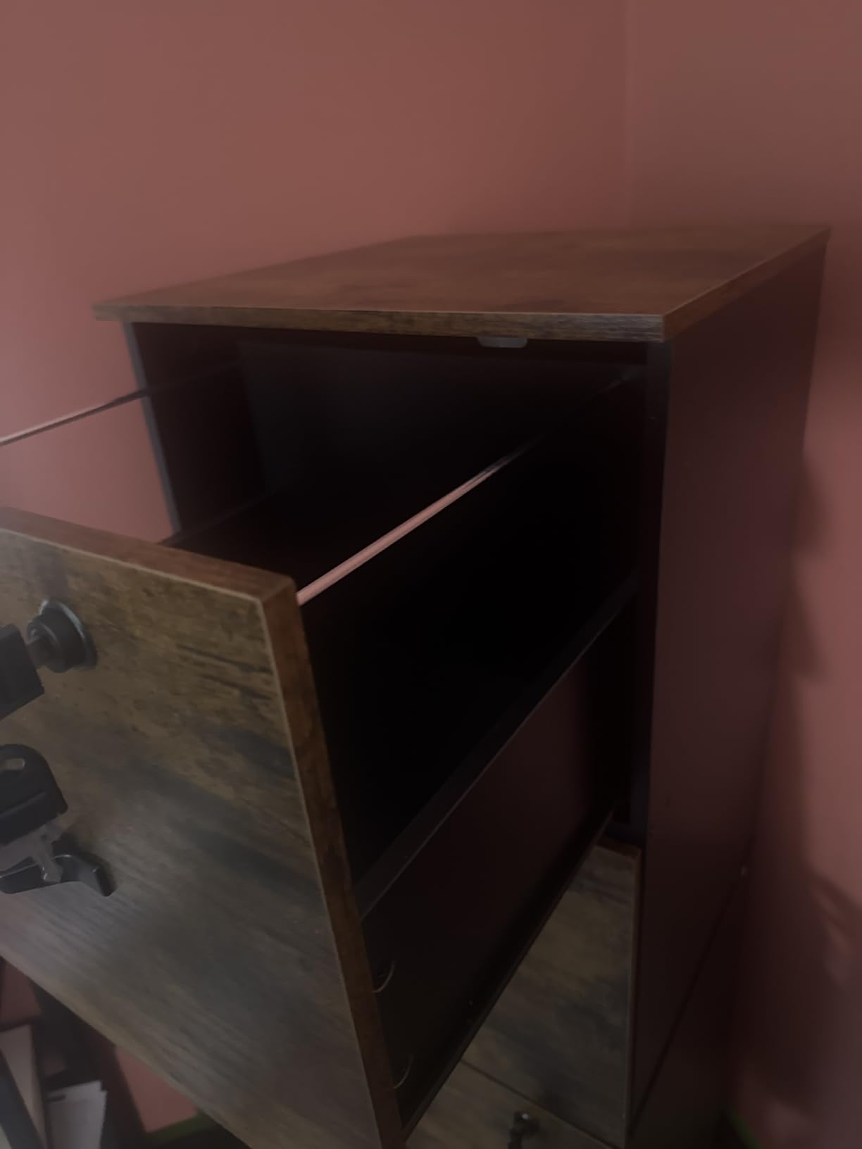 VASAGLE 3-Drawer Vertical File Cabinet, Filing Cabinet for Home Office, Printer Stand, with 3 Lockable Drawers, Adjustable Hanging Rail, for A4 and Letter-Size Files, Ink Black customer photo 1