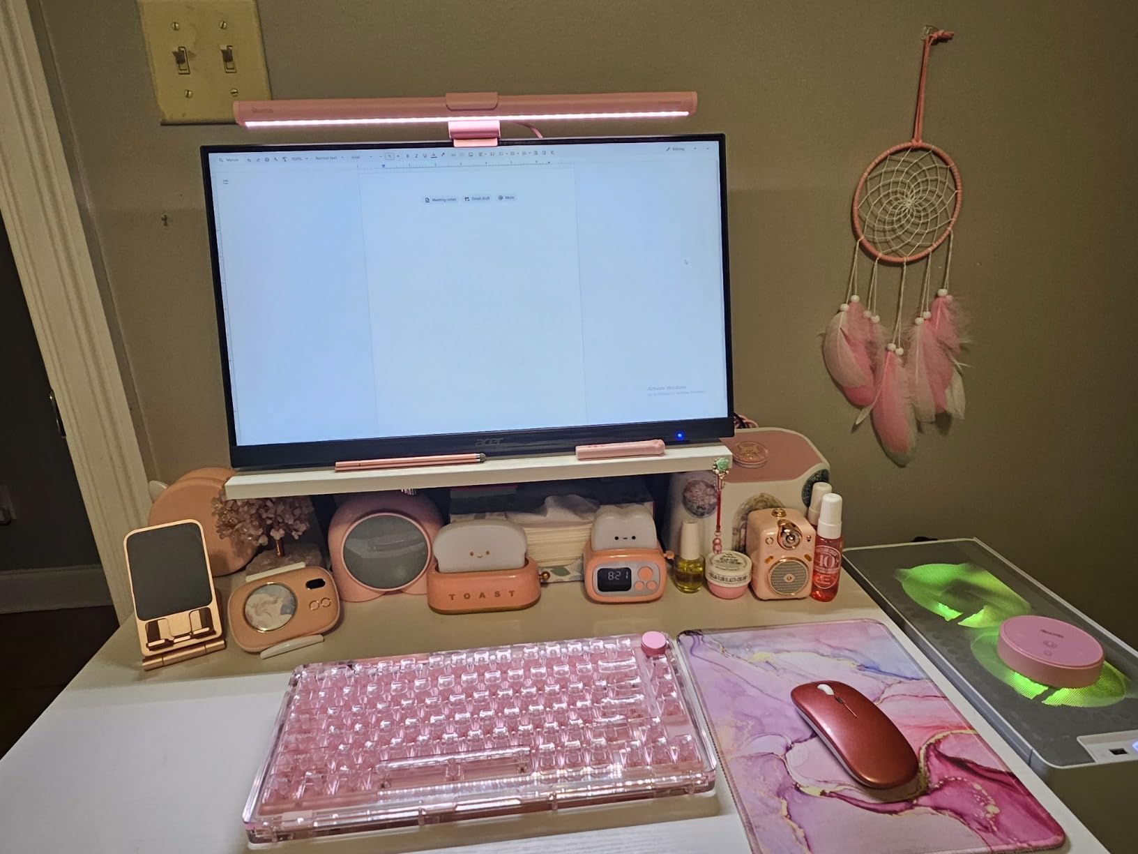 Quntis Computer Monitor Light Bar with Remote, Eye-Care Monitor Light Backlight Desk Lamp for Home Office Gaming, Stepless Dimming Brightness and Color Temperature, No Screen Glare, Gray customer photo 2