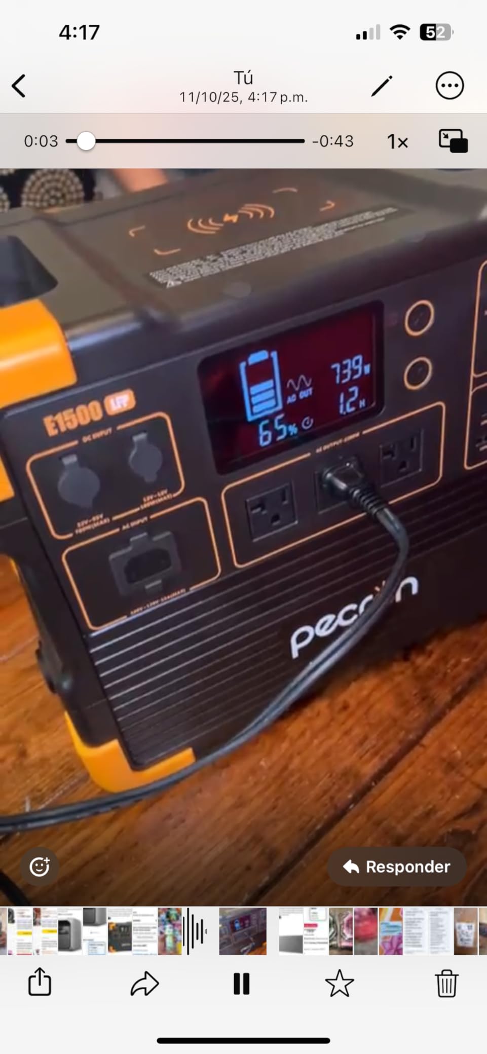 pecron Portable Power Station, E1500LFP Solar Generator 1536Wh, 2200W LiFePO4 Battery Backup, Fast Charging Power Station for Home use, RV, and Outdoor Camping customer photo 1