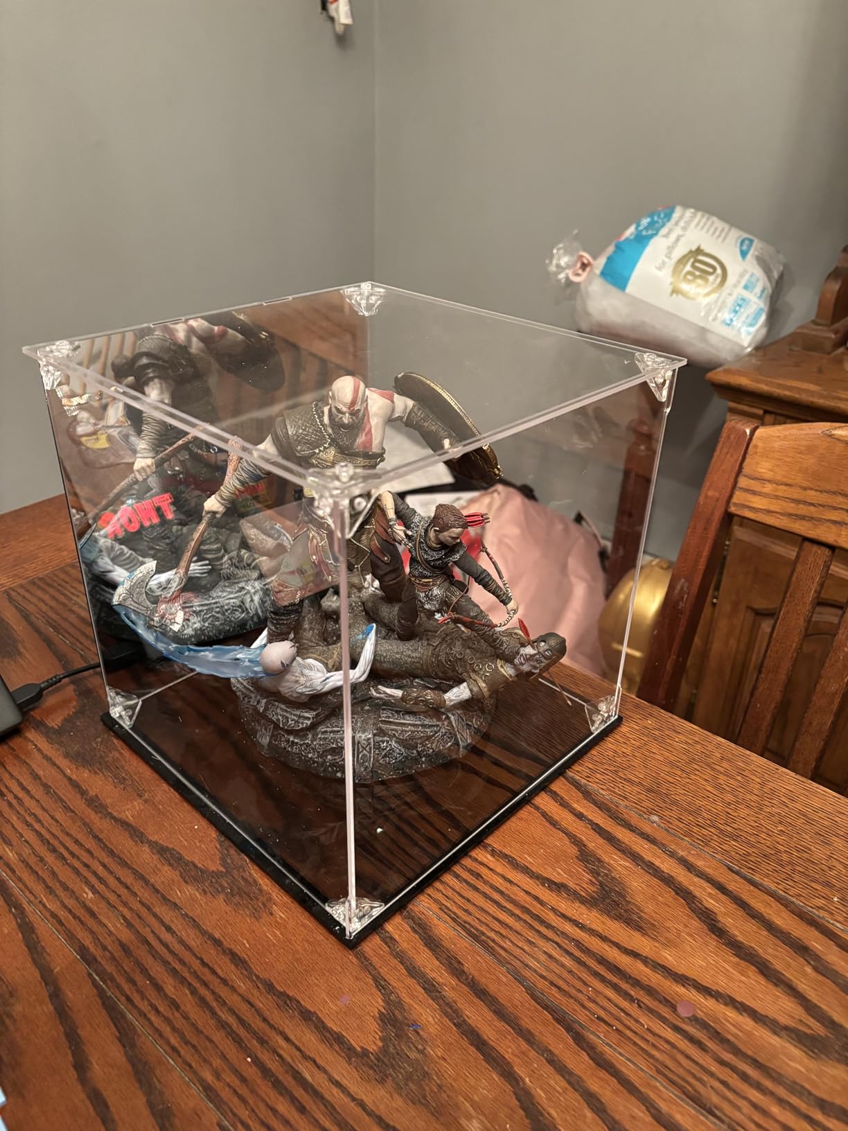 Cliselda Large Acrylic Display Case 10x10x16 inch for Collectibles, Sturdy Clear Acrylic Display Box Trophy Case Countertop Box, Assemble Dustproof Protection Showcase for Models Figures Doll customer photo 1